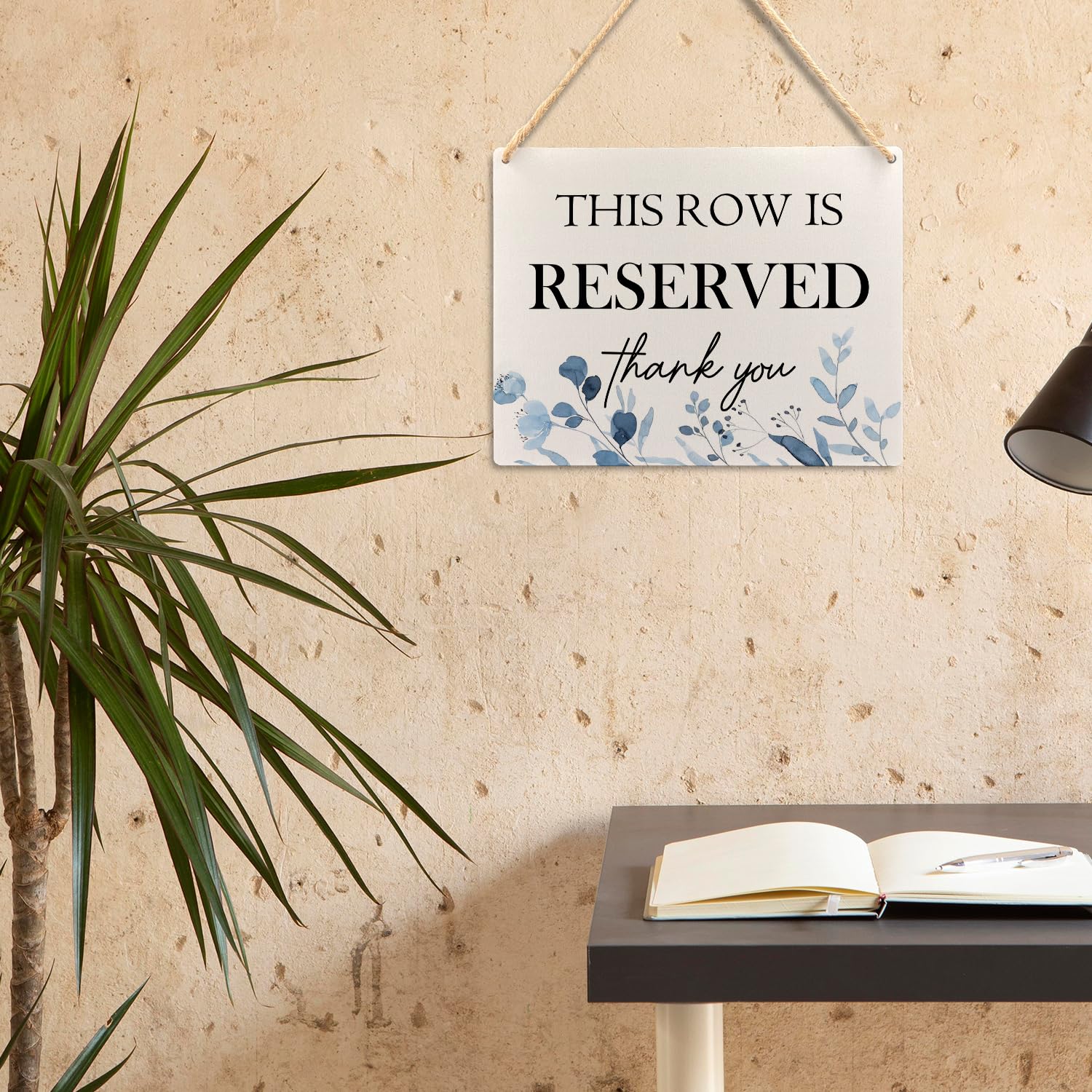 Ryeolo Reserved Row Signs for Wedding, This Row is Reserved Wood Hanging Signs, Reserved Seating Signs, Wedding Reserved Signs f