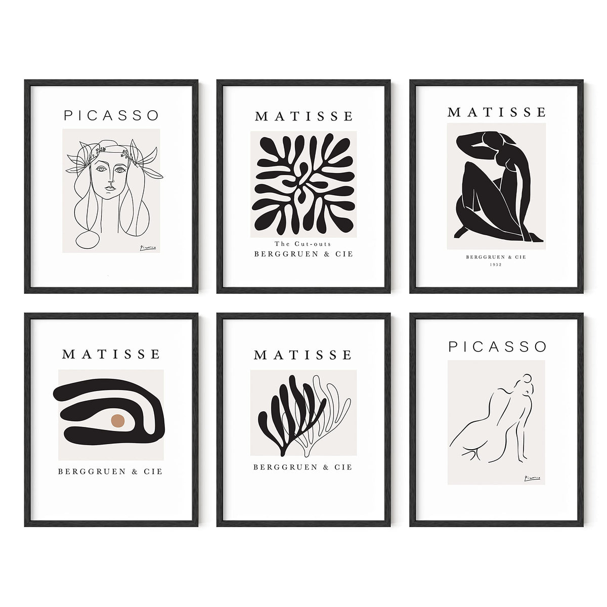 Haus And Hues Henri Matisse Posters And Picasso Wall Art,Set Of 6 Matisse Prints And Picasso Posters,Henri Matisse Prints Art Ex