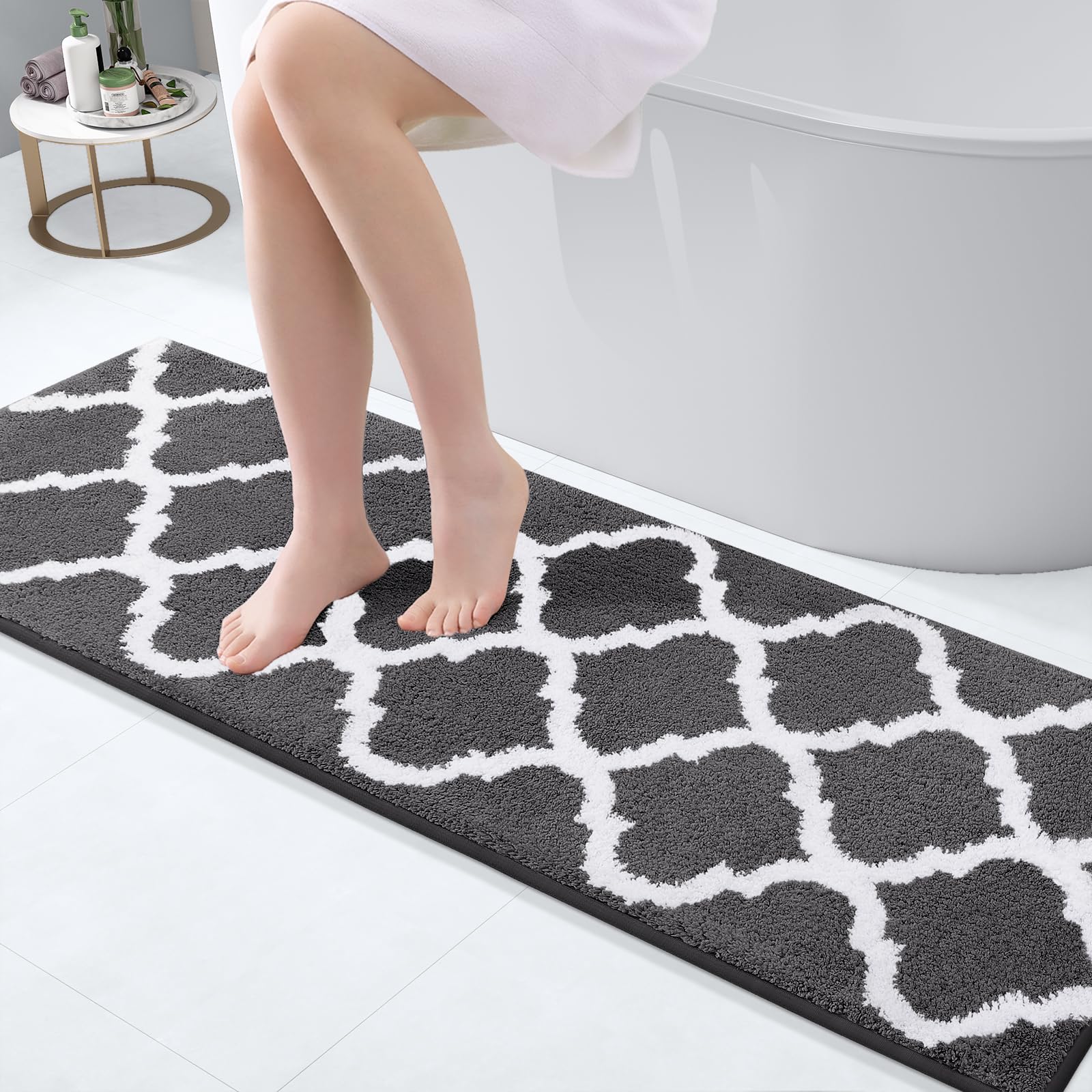 Olanly Bathroom Rugs 47X17, Soft And Absorbent Microfiber Bath Rugs, Non-Slip Shaggy Shower Carpet, Machine Wash Dry, Bath Mats