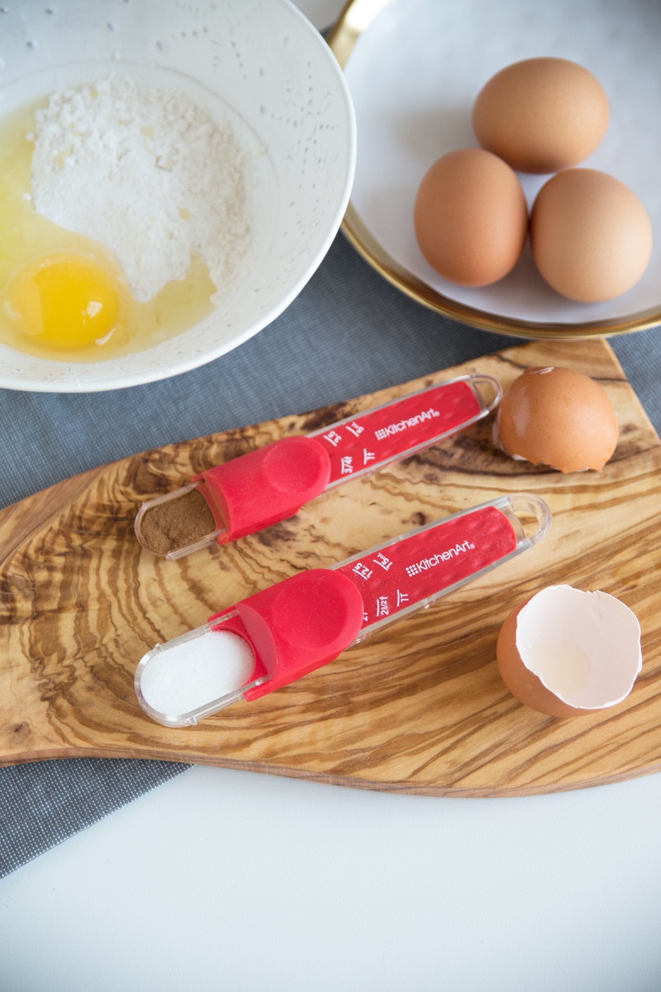 Kitchenart Adjust-A-Tablespoon And Adjust-A-Teaspoon Set, Plastic, 2-Piece, Red, 1 X 5.5 X 9.25 Inches