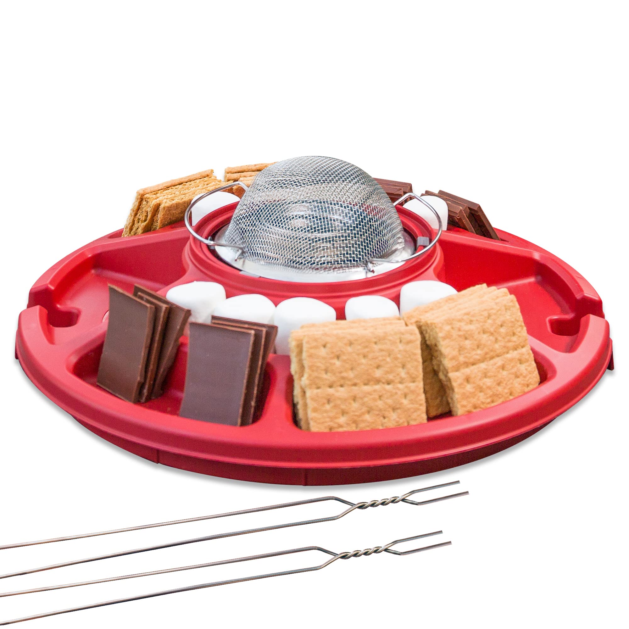 Sterno Table Top Smores Maker Kit with Easy Clean Serving Tray, Designed for Safe, Cord Free Indoor or Outdoor Fun, or Ideal for