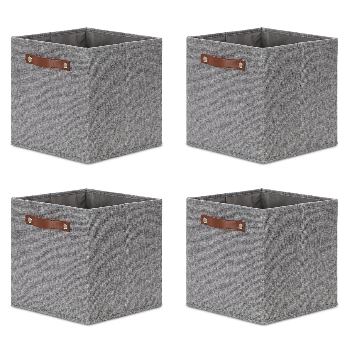 Dullemelo 11X11 Cube Collapsible Fabric Storage Bins For Shelf Organizing, Toy Square Bins, Kids Clothes Closet Baskets Storage,