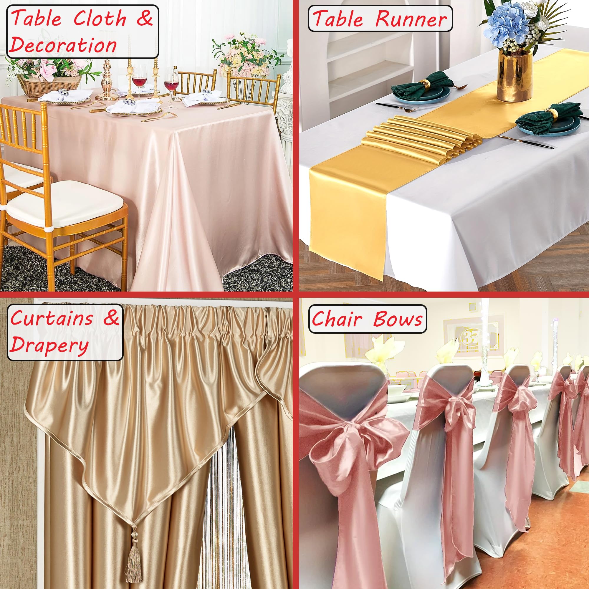 Charmeuse Satin Fabric  5 Yards Continuous  60 Wide  Silky, Bridal  Decoration, Fashion Crafts (White, 5 Yd)