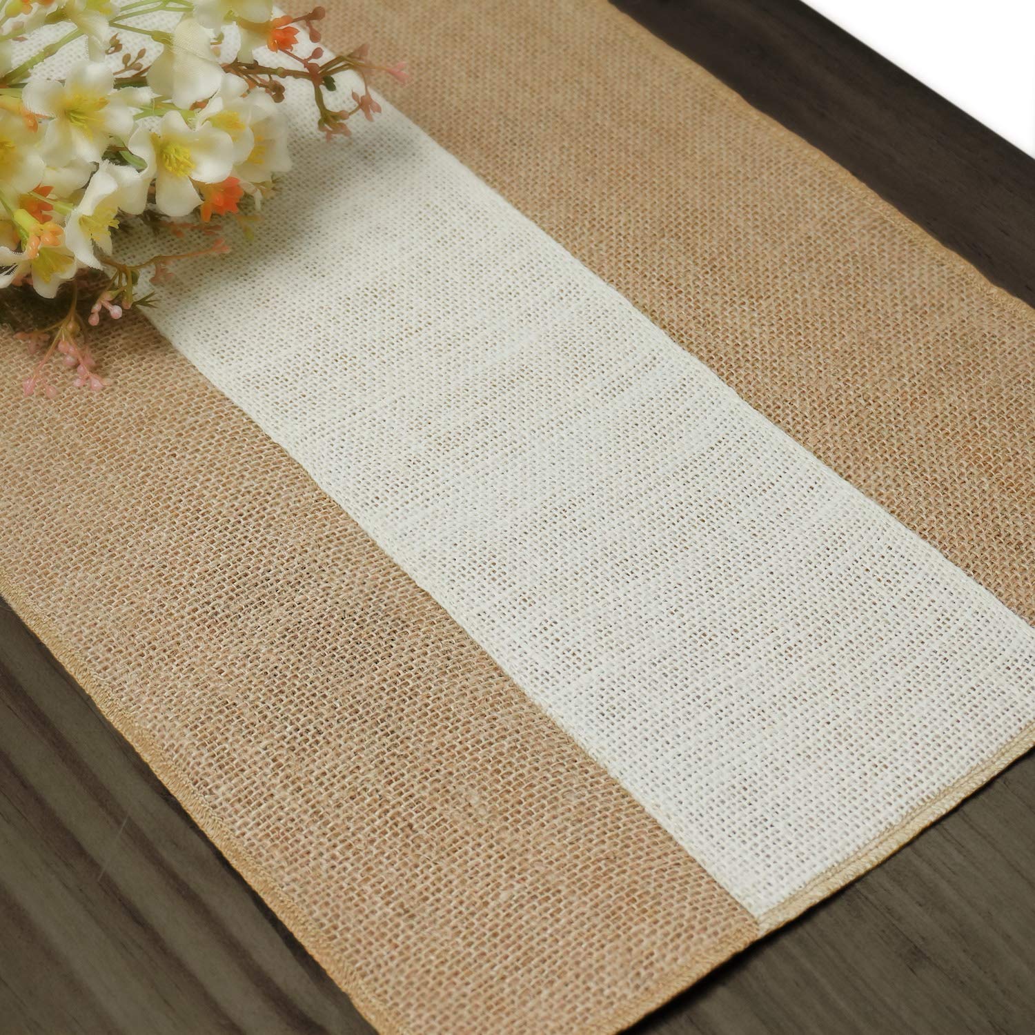 Letjolt Burlap Table Runner Farmhouse Thanksgiving Table Runner Jute Table Runner Christmas Table Decor Jute Woven Fabric, Natur