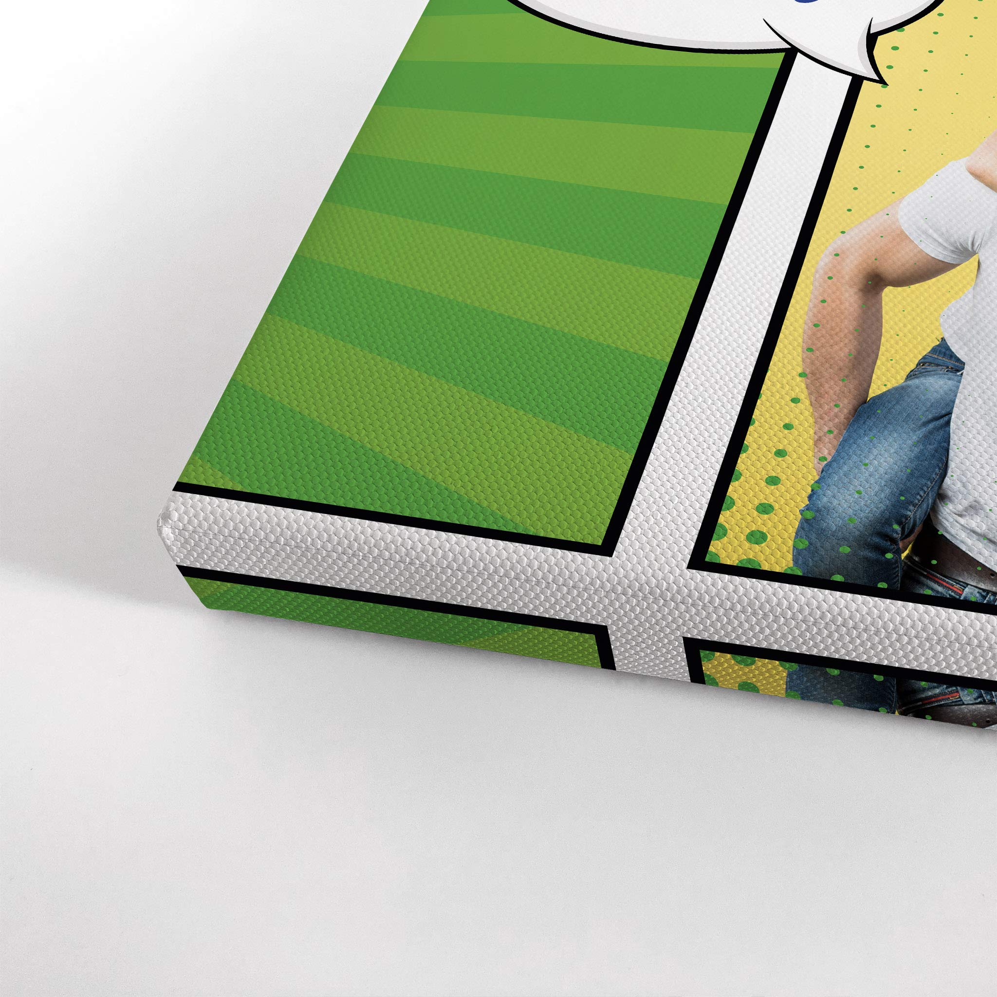 Smile Art Design Custom Canvas Print with Your Photos Personalized Photo POP Art with Your 2 Photos Custom Photo Prints Personalized Gifts for Men Wedding Gift Bacheloratte Decorations - 22x15 inches