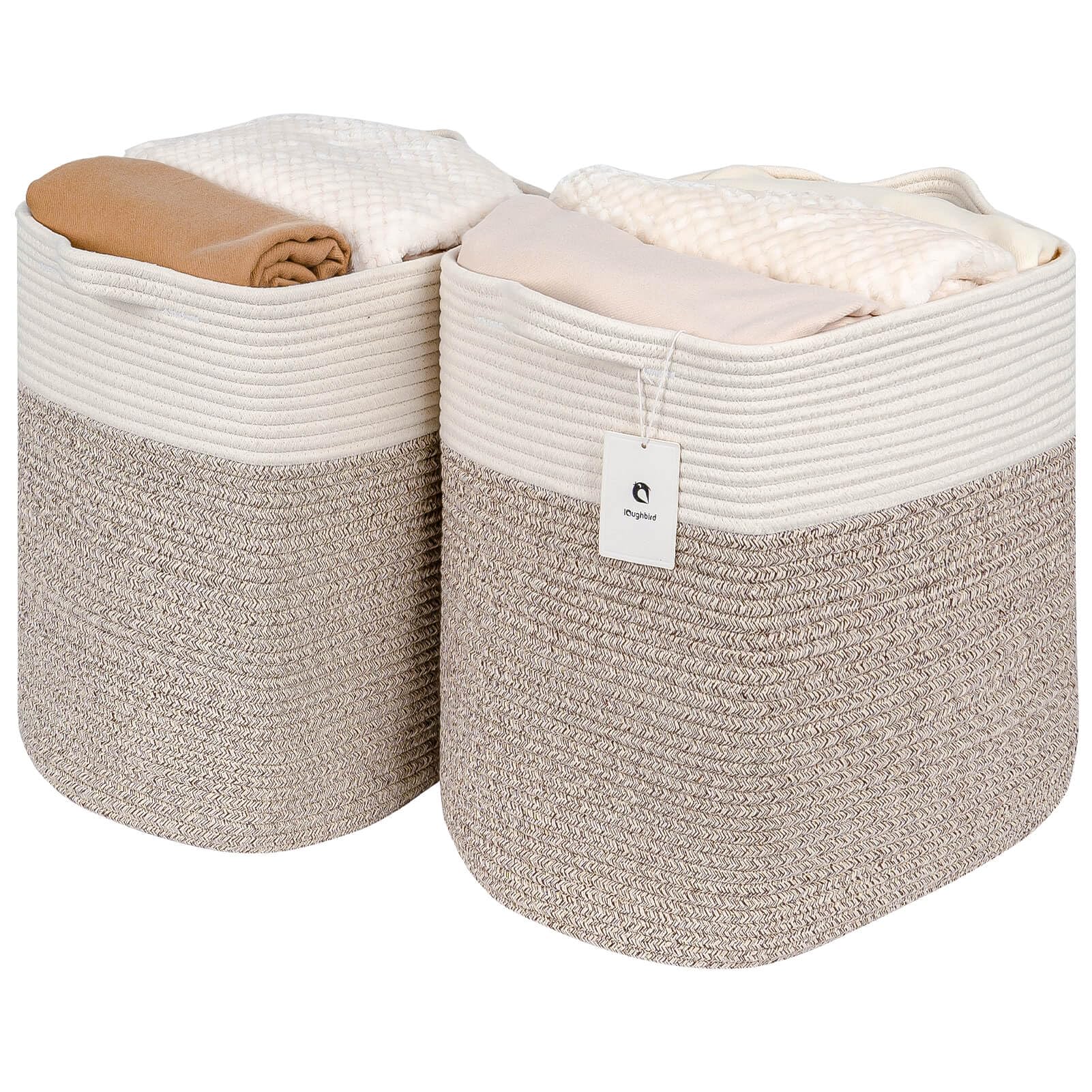 Laughbird Collapsible Laundry For Hamper,Medium Large Storage Bins Fabric Storage Box, Closet Organizer,Hampers Foldable Fabric