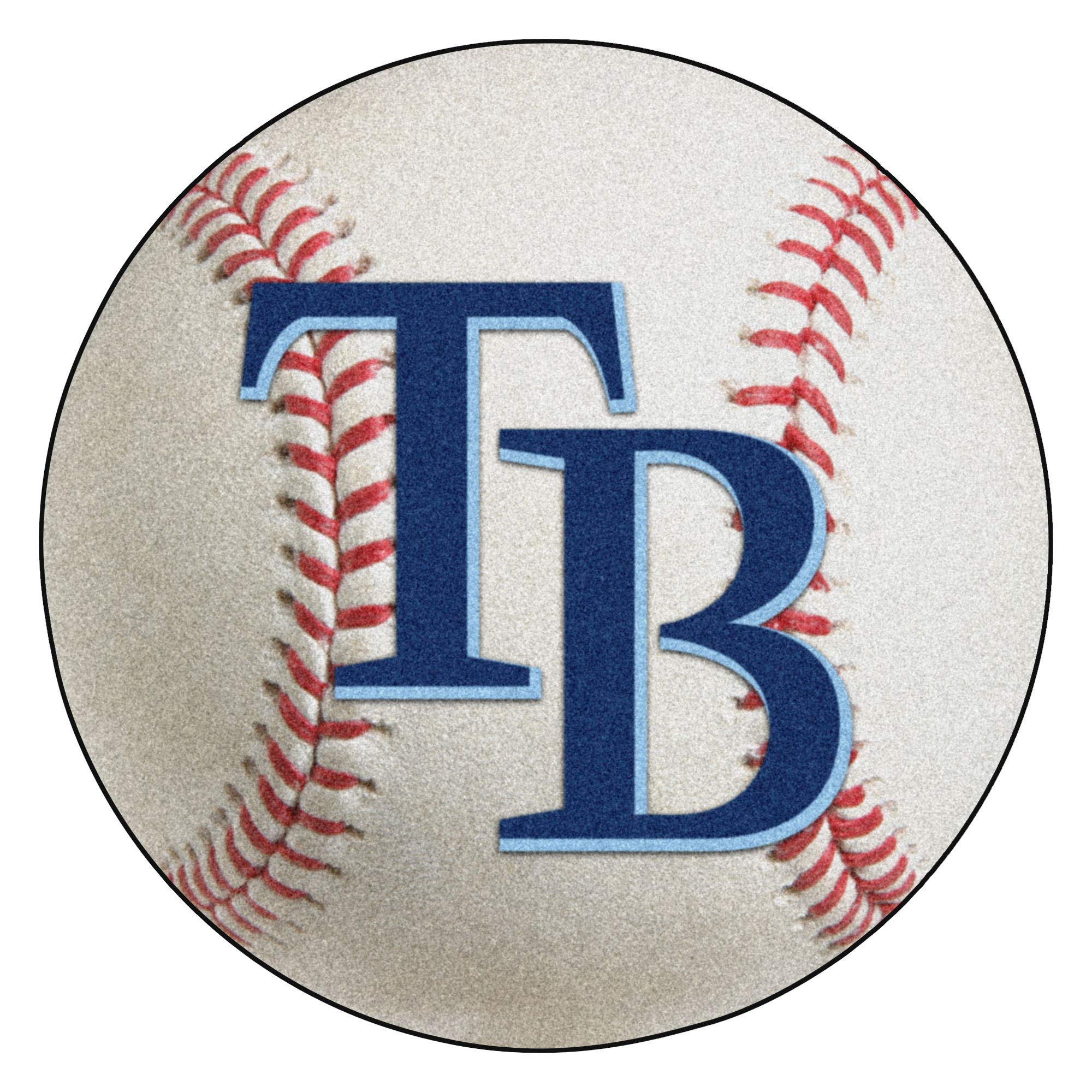 FANMATS 6350 Tampa Bay Rays Baseball Shaped Accent Rug - 27in. Diameter - Rays Wordmark
