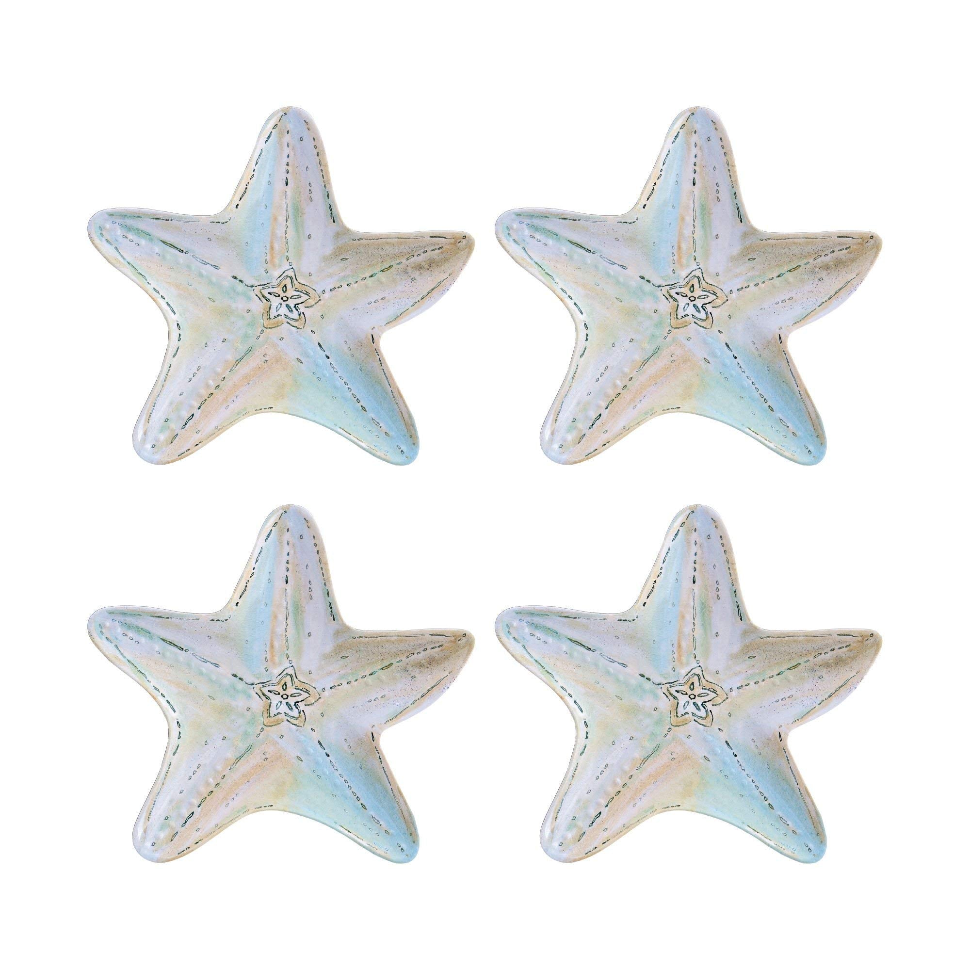 Upware 4-Piece 9.75 Inch Melamine Serving Plate/Dinner Plates (Starfish)