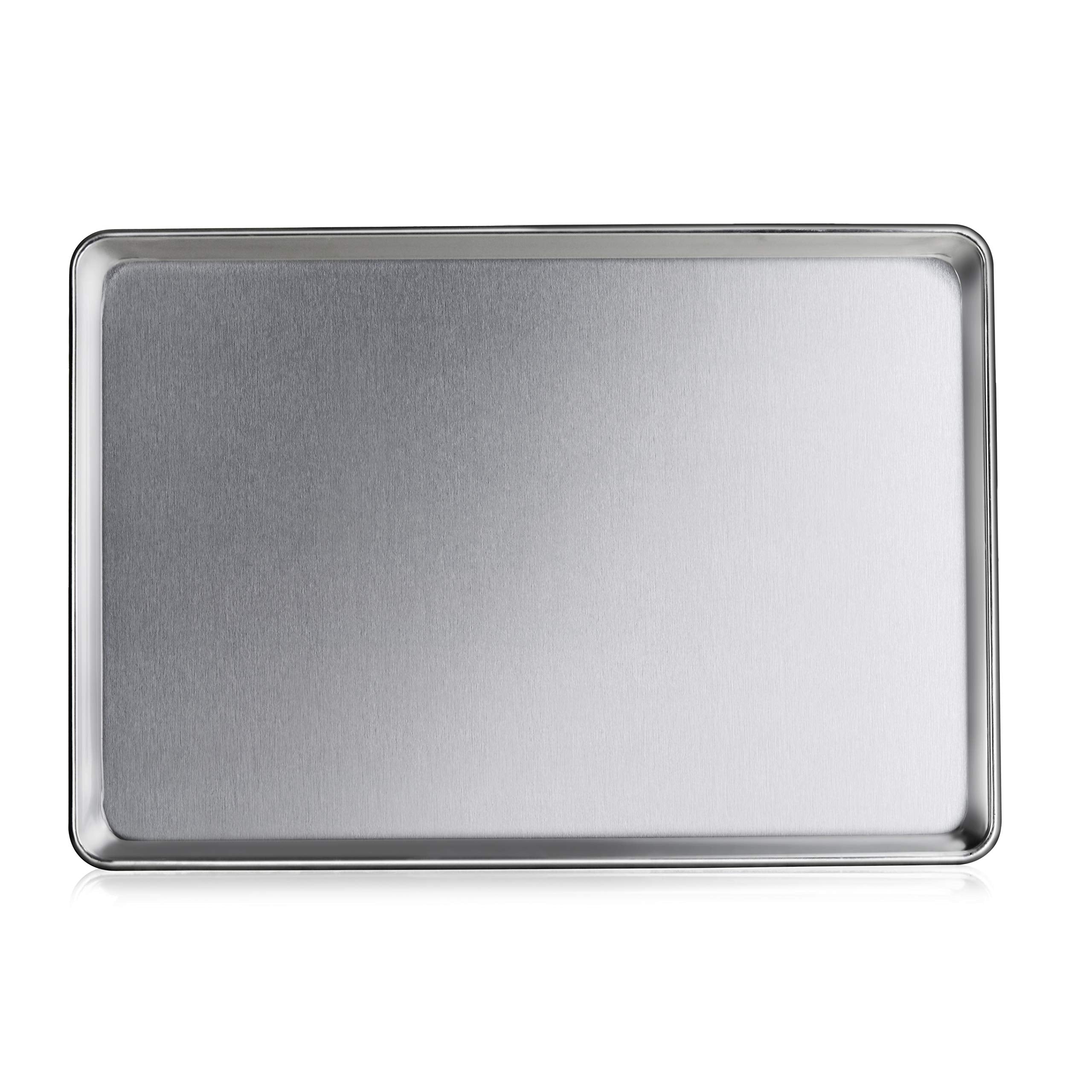 New Star Foodservice 36749 Commercial-Grade 16-Gauge Aluminum Sheet Pan/Bun Pan, 18'' L X 26'' W X 1'' H (Full Size) | Measure O
