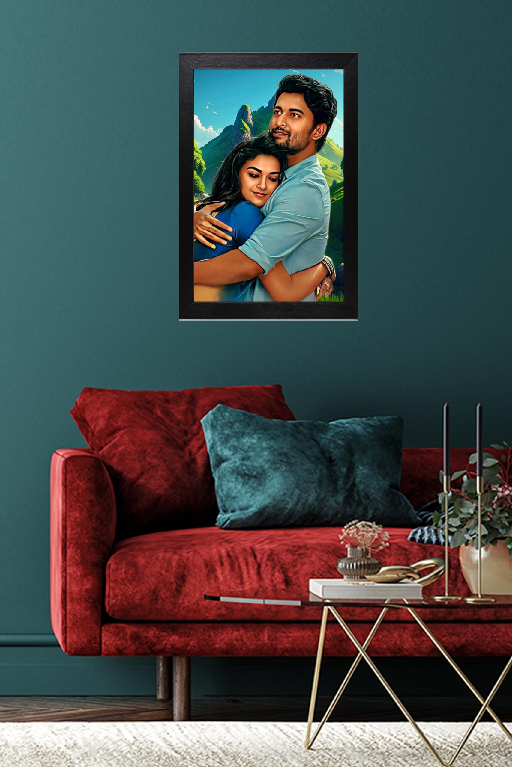 Vsk Sketch Art Customised Digital Oil Painting Color Full Background | Gift For - Anniversary | Birthday | Wife | Husband | Sist