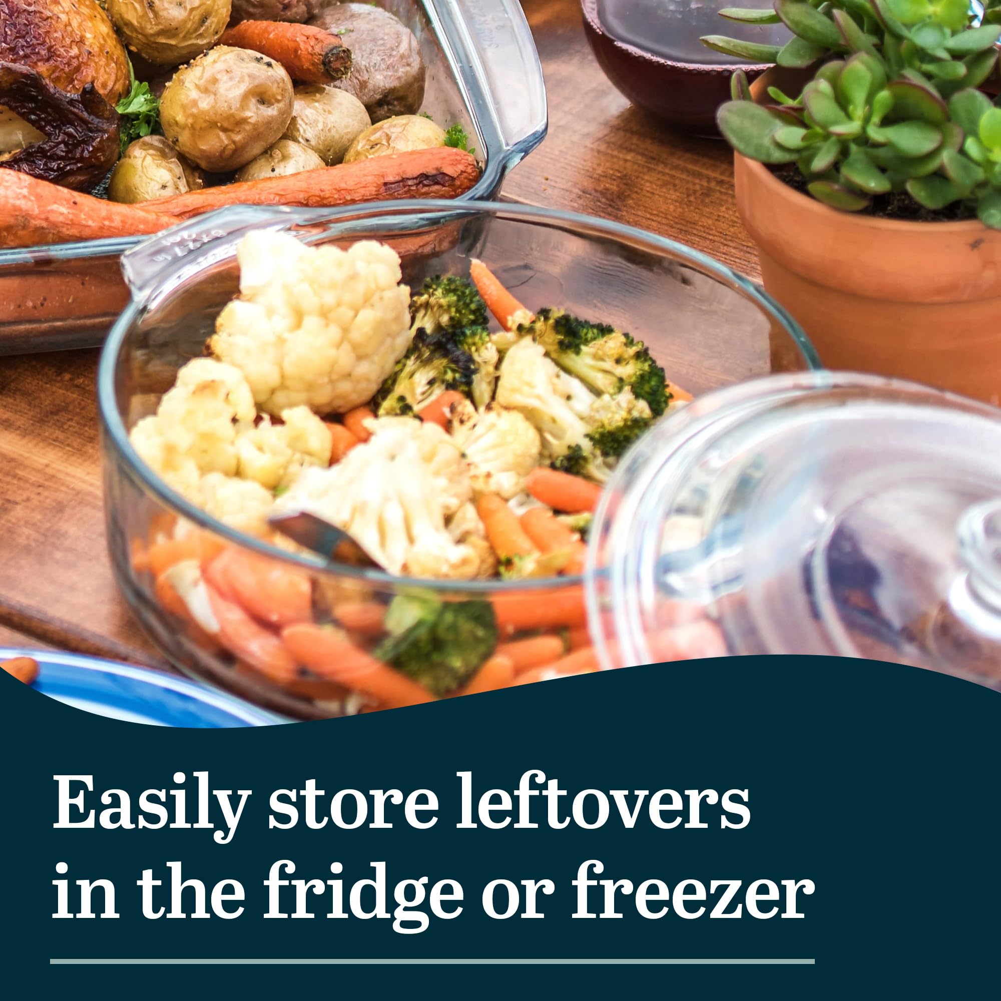 Libbey 56030 Baker'S Basics 3-Piece Covered Casserole Dishes, Versatile Glass Baking Dishes For Oven, Clear Lead-Free Casserole