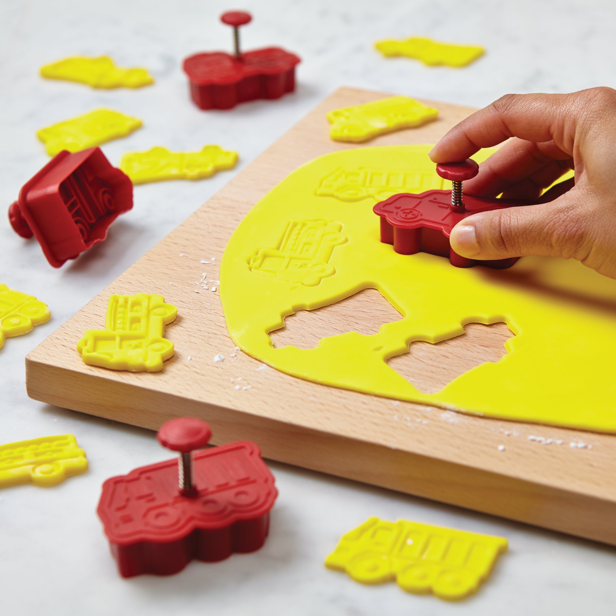 Cake Boss Decorating Tools 4-Piece Work Truck Fondant Press Set  Red