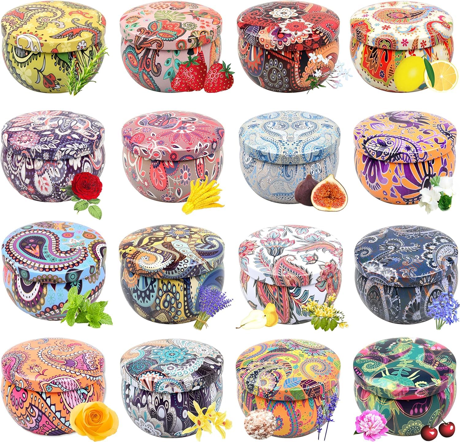 Howemon Scented Candles Gift Set, Natural Soy Wax Portable Travel Tin Candles Women Gift with Strongly Fragrance Essential Oils