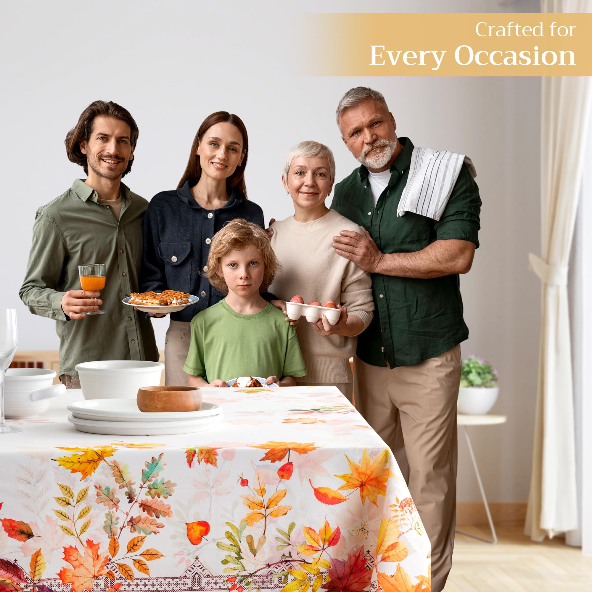 Maison D' Hermine 100% Cotton Table Cover - 70''X90'' Rectangle Decorative Tablecloth - Washable Tablecloths For Dining, Home, F