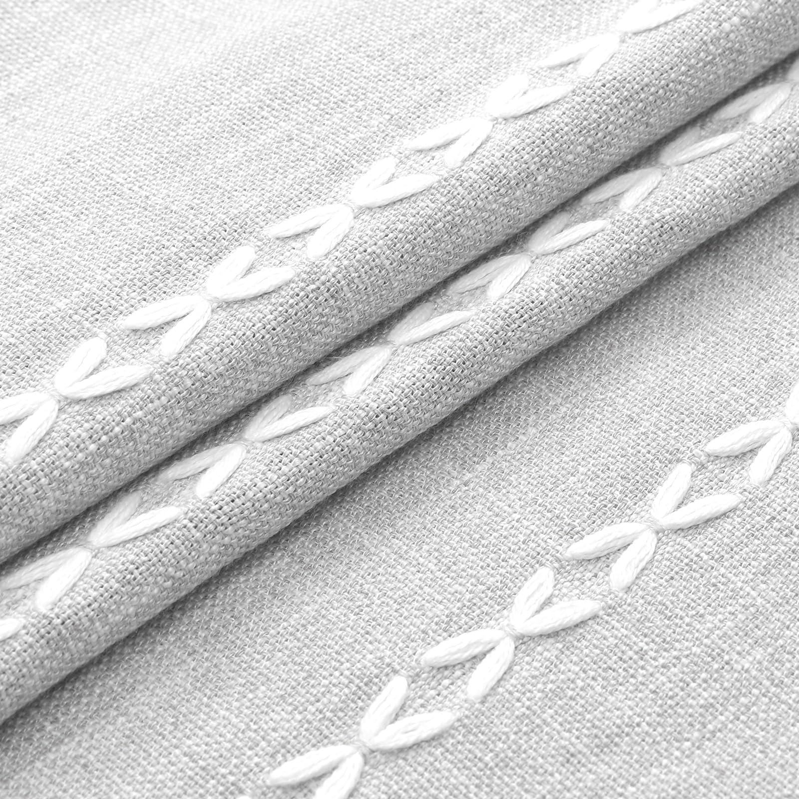 Mitovilla Grey Boho Farmhouse Small Stall Shower Curtain Set 36 X 72, Half Size Narrow Cotton Linen Fabric Shower Curtains For F
