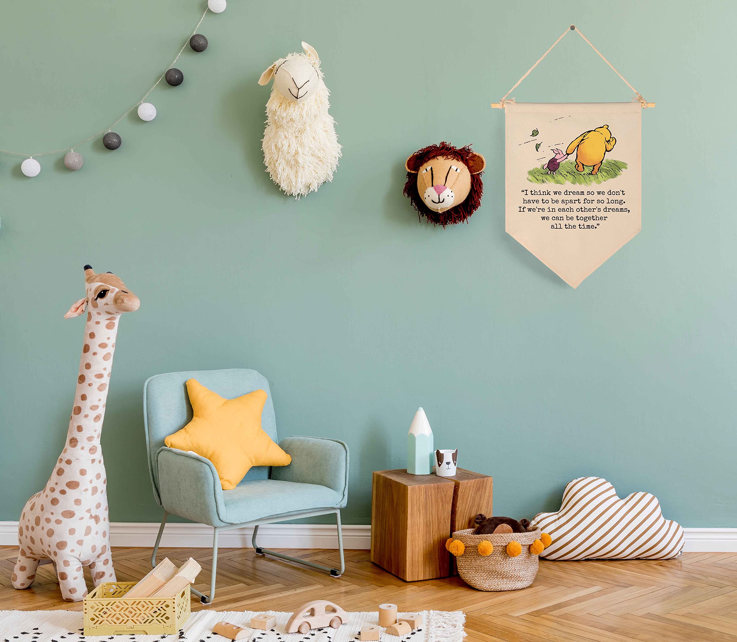 I Think We Dream So We Don'T Have To Be Apart-Christmas Birthday Party Bunting-Baby Gift Shower-Winie Wall Flag Decor Gift The P