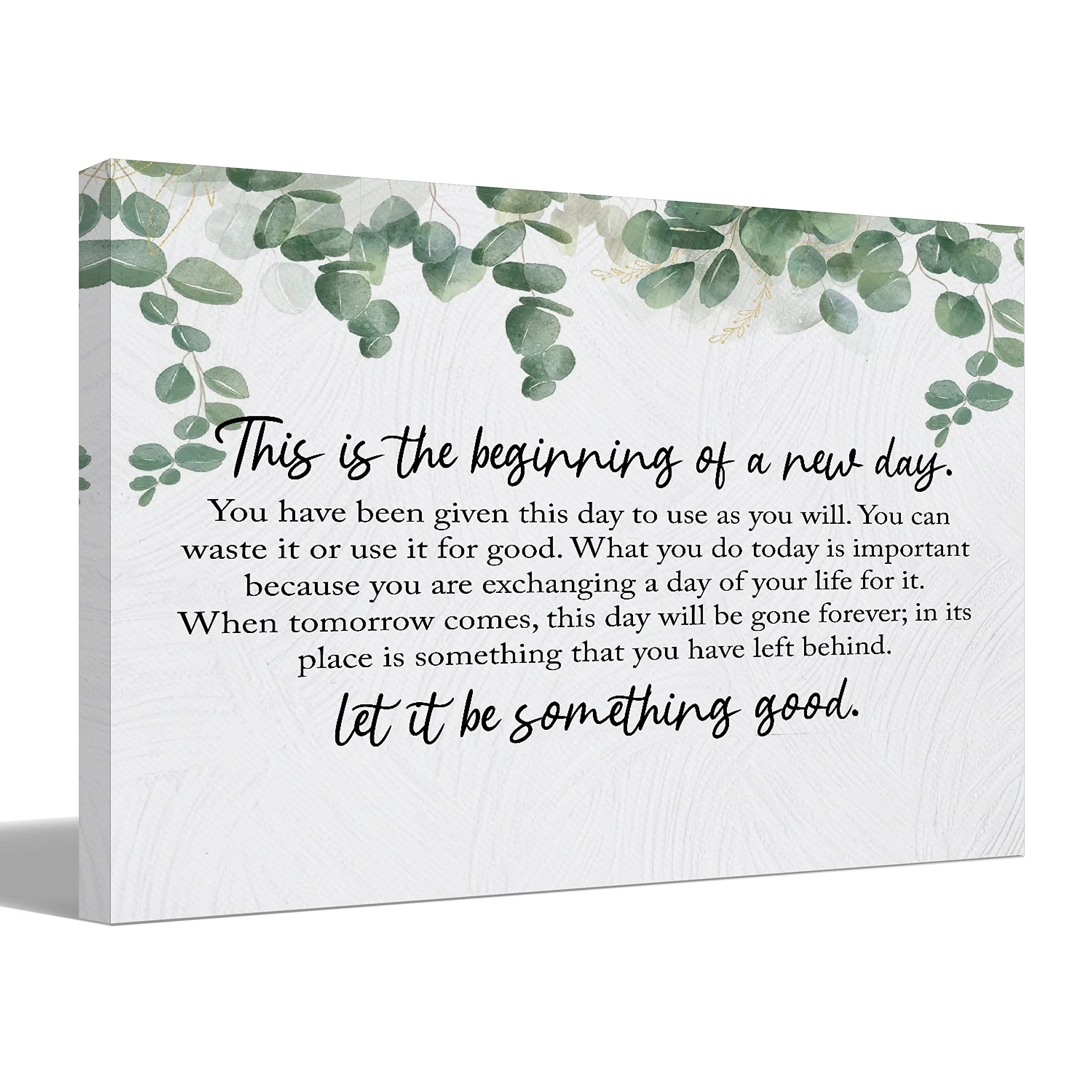 Biwsha Inspirational This Is The Beginning Of A New Day Canvas Wall Art Prints Decor For Home Bathroom Bedroom Living Room Offic