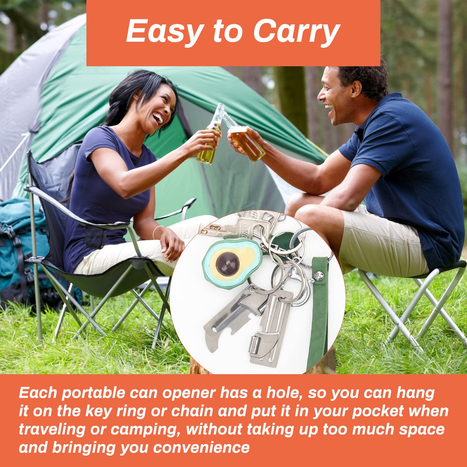 12 Pieces Military Style Can Openers With Key Rings, Anglecai P-51 And P-57 Military Can Openers Camping Can Openers Stainless S