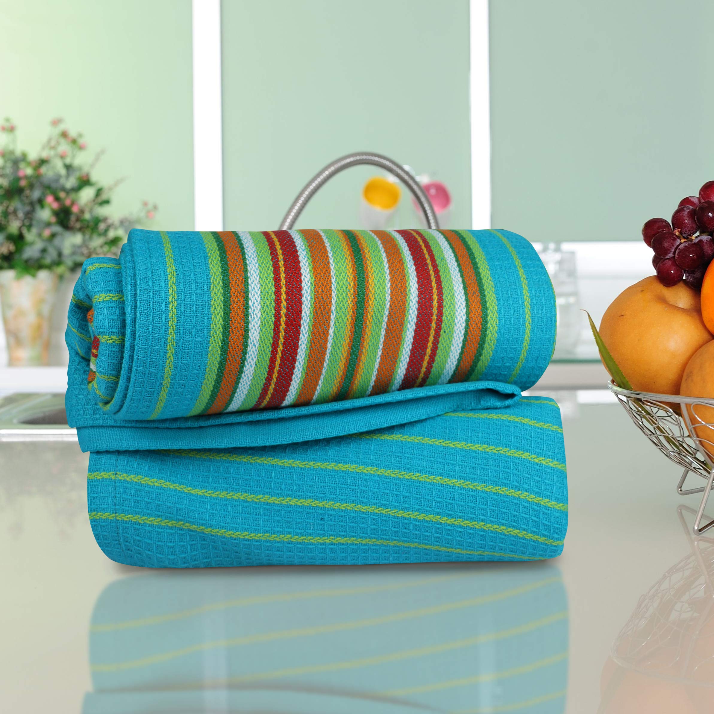 Urban Villa Kitchen Towels (20X30 Inches 12 Pack) Extra Large Premium Salsa Stripes Dish Towels For Kitchen Dish Cloths Highly A