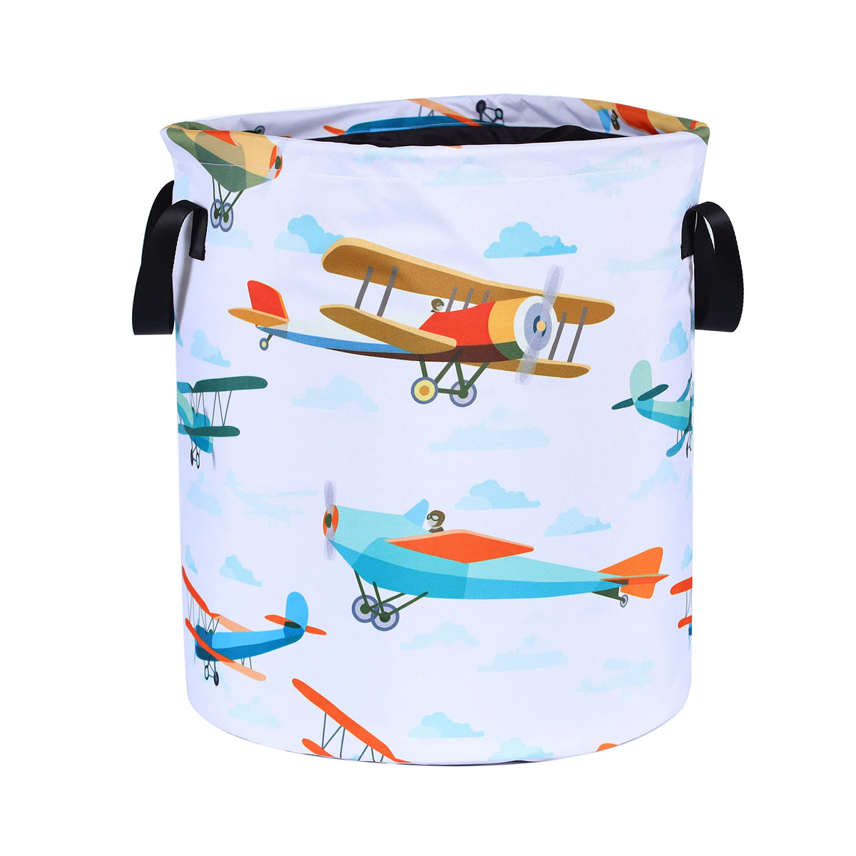 Funny Plane Laundry Basket Foldable Waterproof Oxford Cloth Tote Bag Laundry Hamper Clothes Storage Bucket Toy Organizer For Bat