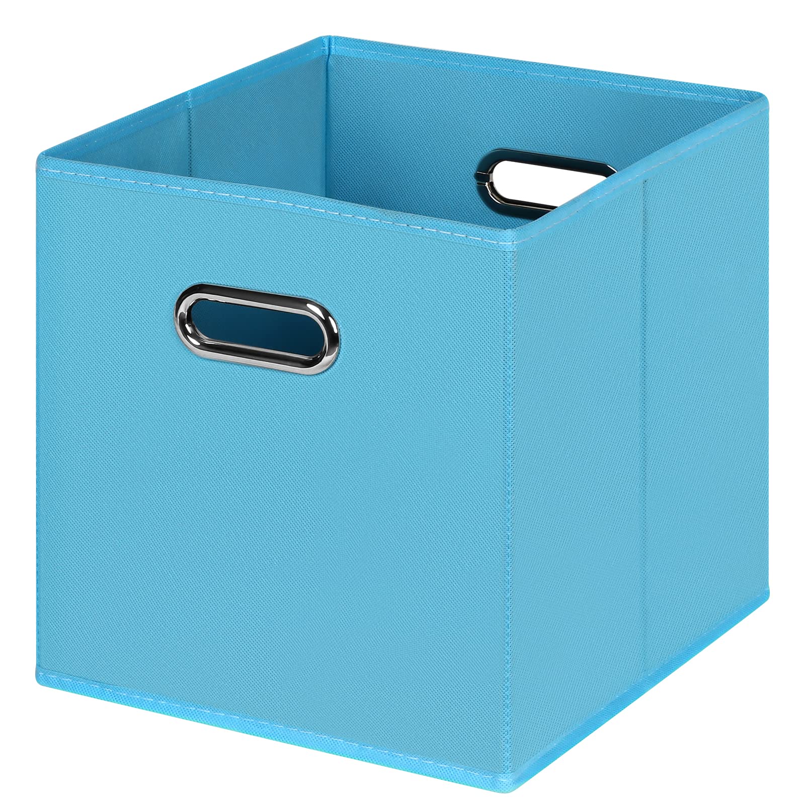 Heayeeg Black Foldable Storage Cubes Bins, Fabric Storage Box Cubes Organizer Baskets With Dual Handles For Home Organizer(Blue)