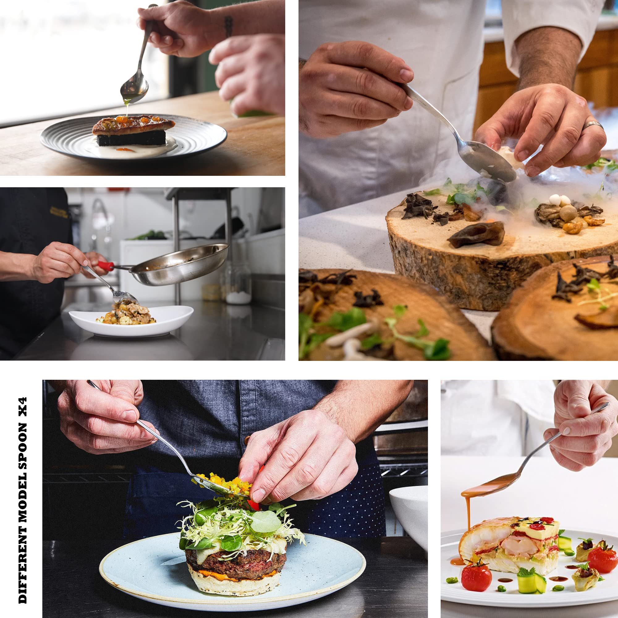 Creativechef Professional Chef Plating Kit, 10 Piece Culinary Plating Set, Black, Stainless Steel (10 Piece, Black)