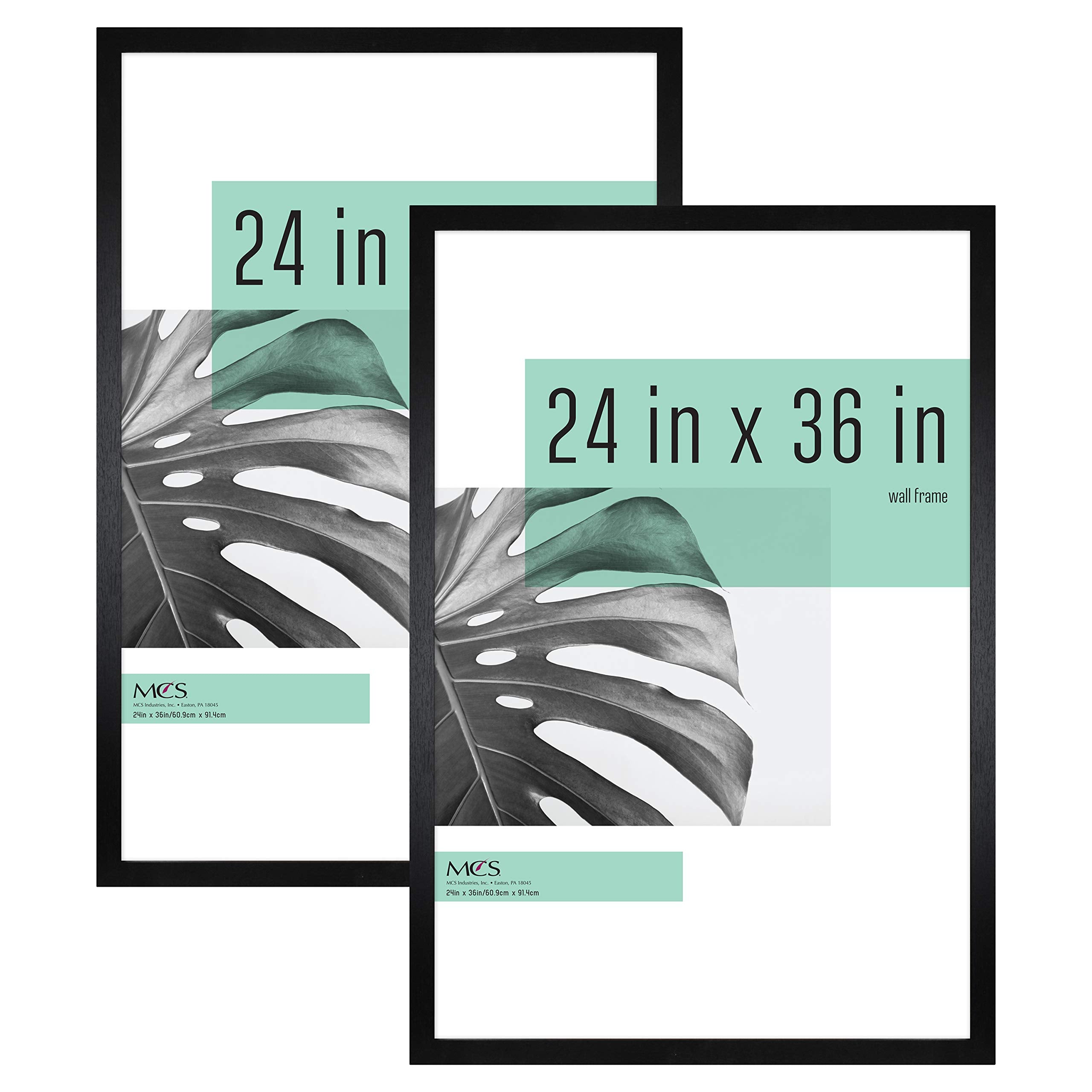 MCS Studio Gallery 24x36 Poster Frame Black Woodgrain, Vertical & Horizontal Wall Hanging Large Picture Frame for Photos, Poster