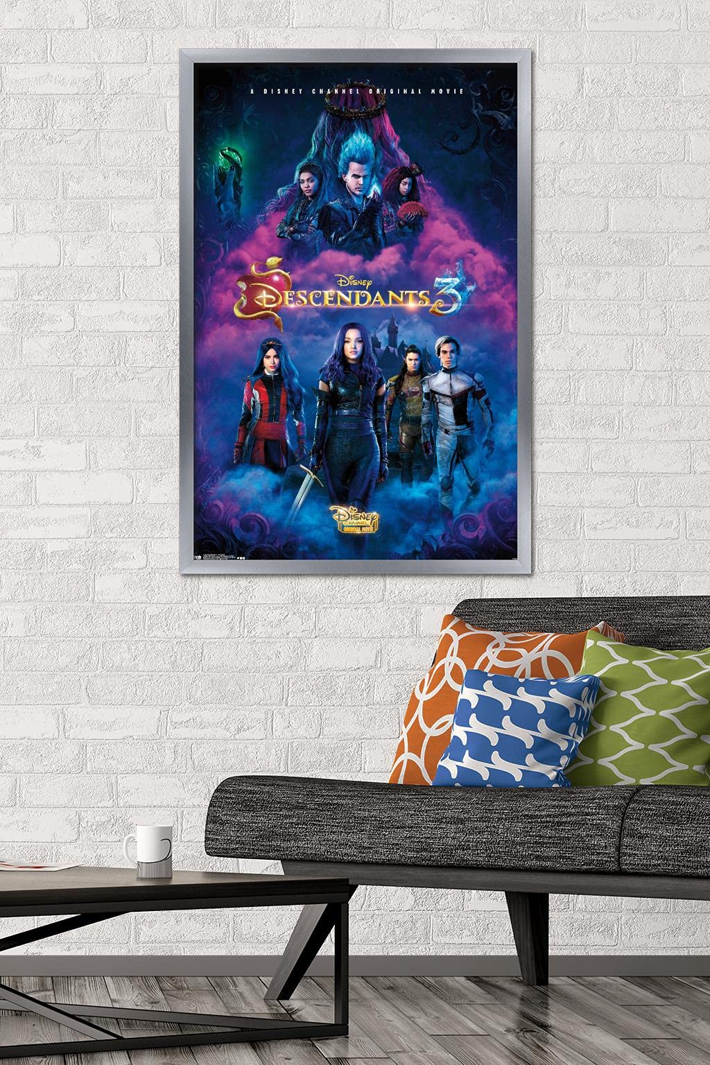 Trends International Disney Descendants 3 - One Sheet Wall Poster, 22.375'' X 34'', Silver Framed Version