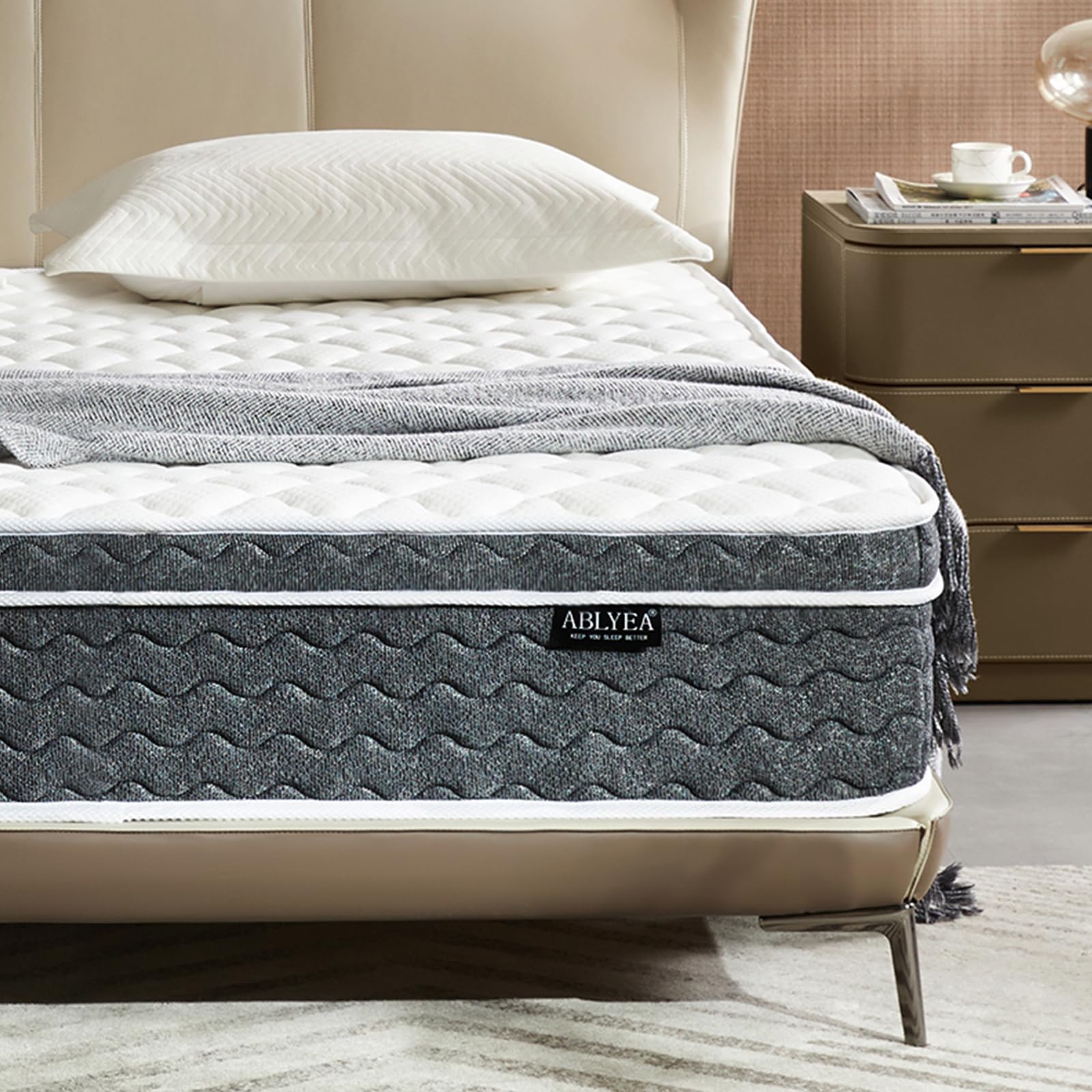 Ablyea Full Mattress 10 Inch Mattress Full Size - Memory Foam & Individually Pocket Coils Springs | Pressure Relief | Motion Iso