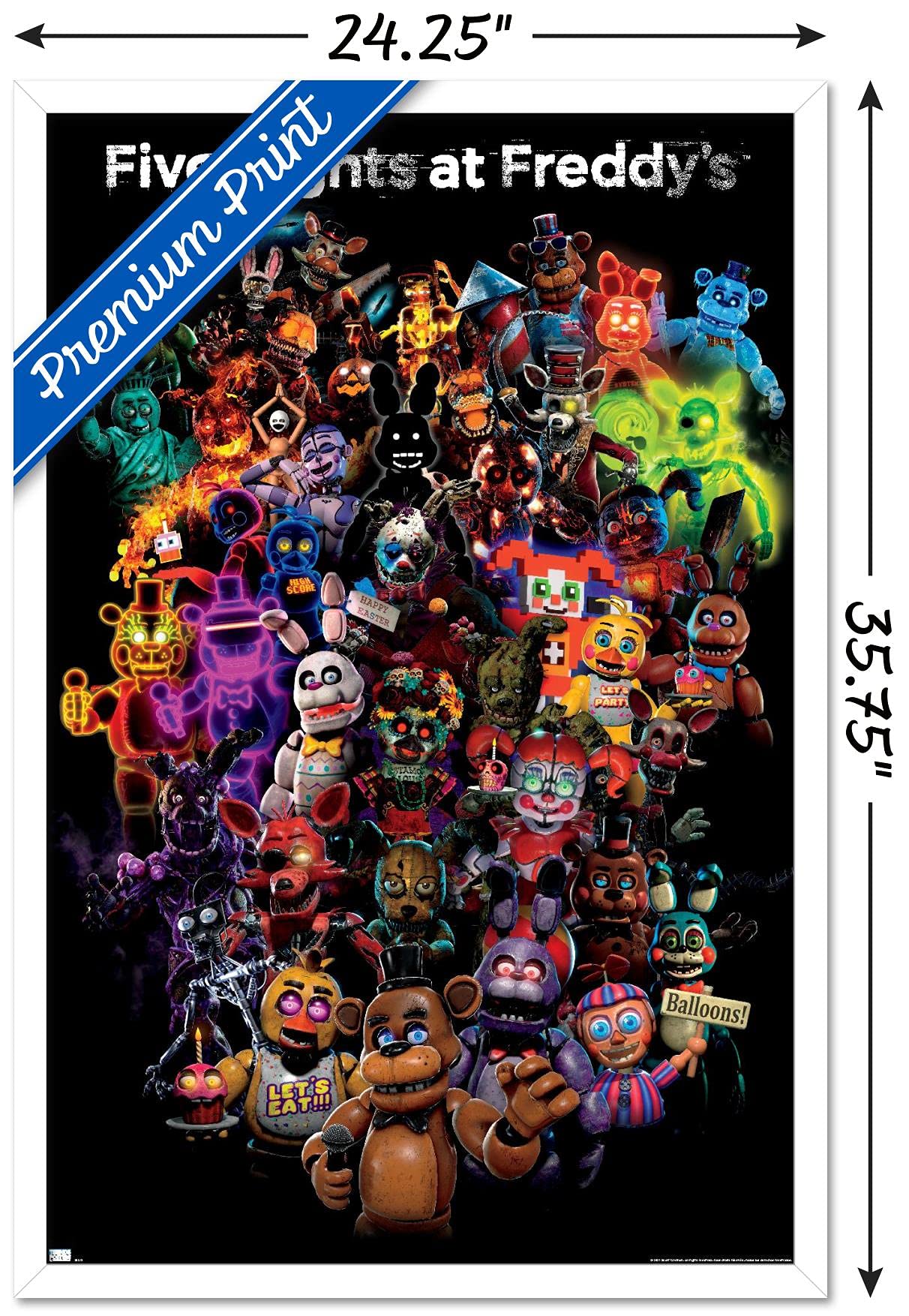 Trends International Five Nights At Freddy'S: Special Delivery - Collage Wall Poster, 22.37'' X 34.00'', White Framed Version