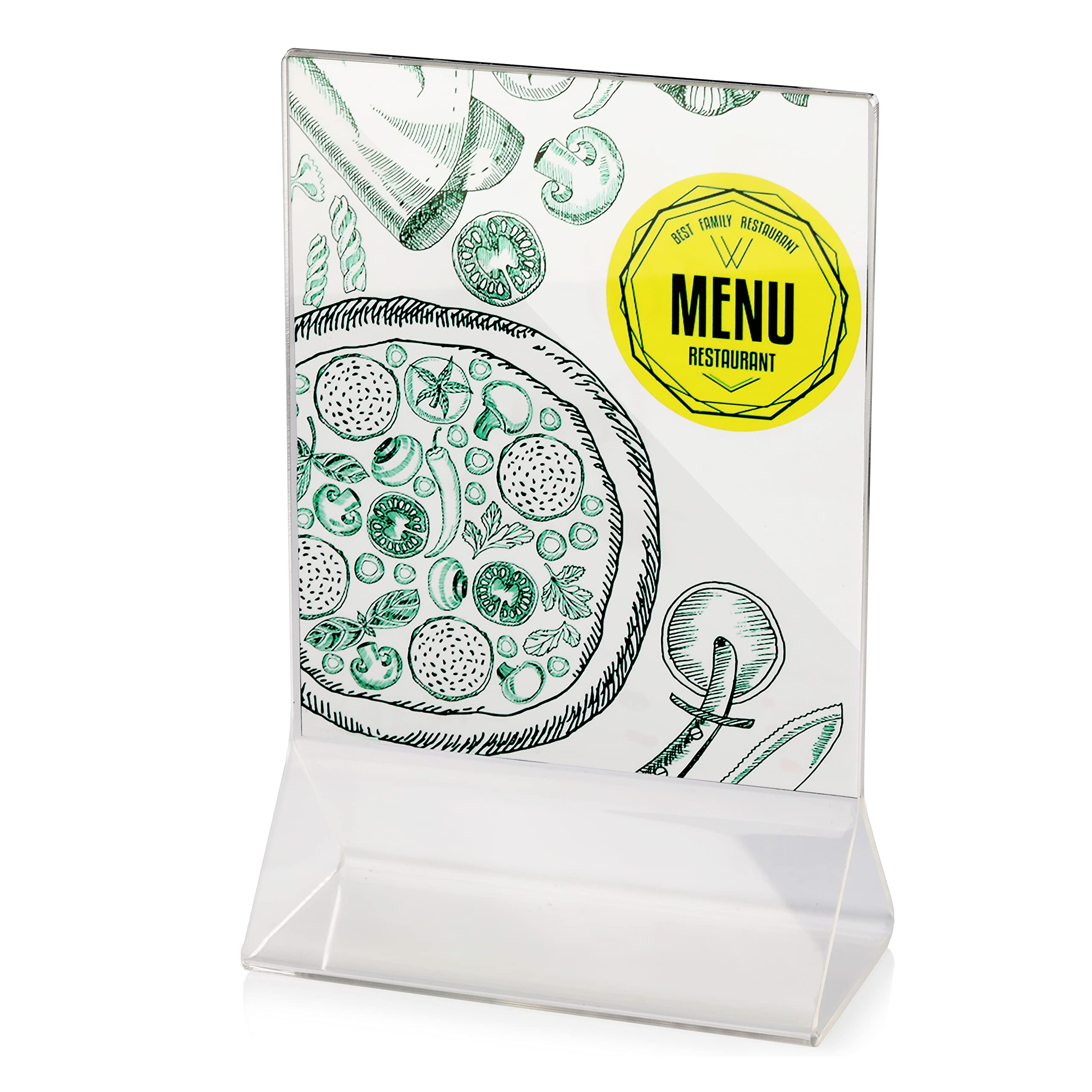 New Star Foodservice 22940 Acrylic Table Menu Card Holder, 4 By 6-Inch, Clear, Set Of 12