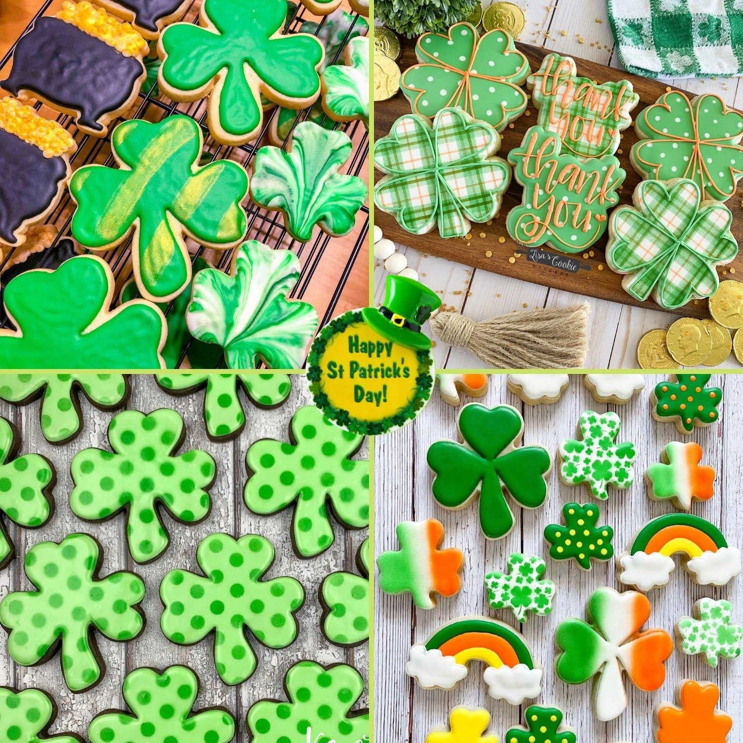 Crethinkaty Clover And Four-Leaf Clover Cookie Cutter Set 8 Pieces Stainless Steel St. Patrick'S Day Irish Shamrock Shape Cookie