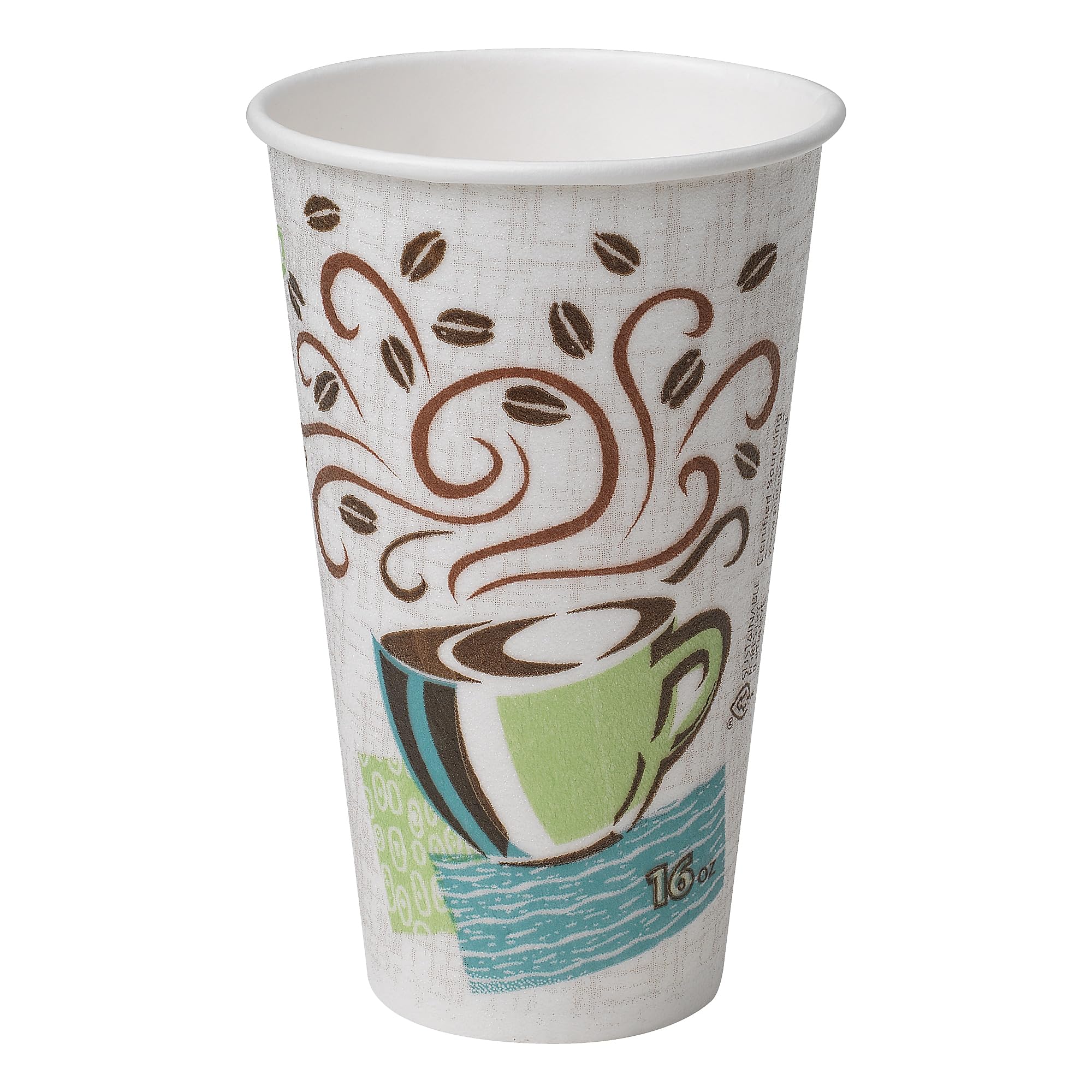 Georgia-Pacific Dxe5356Cd Dixie Hot Cups, Paper, 16Oz, Coffee Dreams Design, Pack Of 50