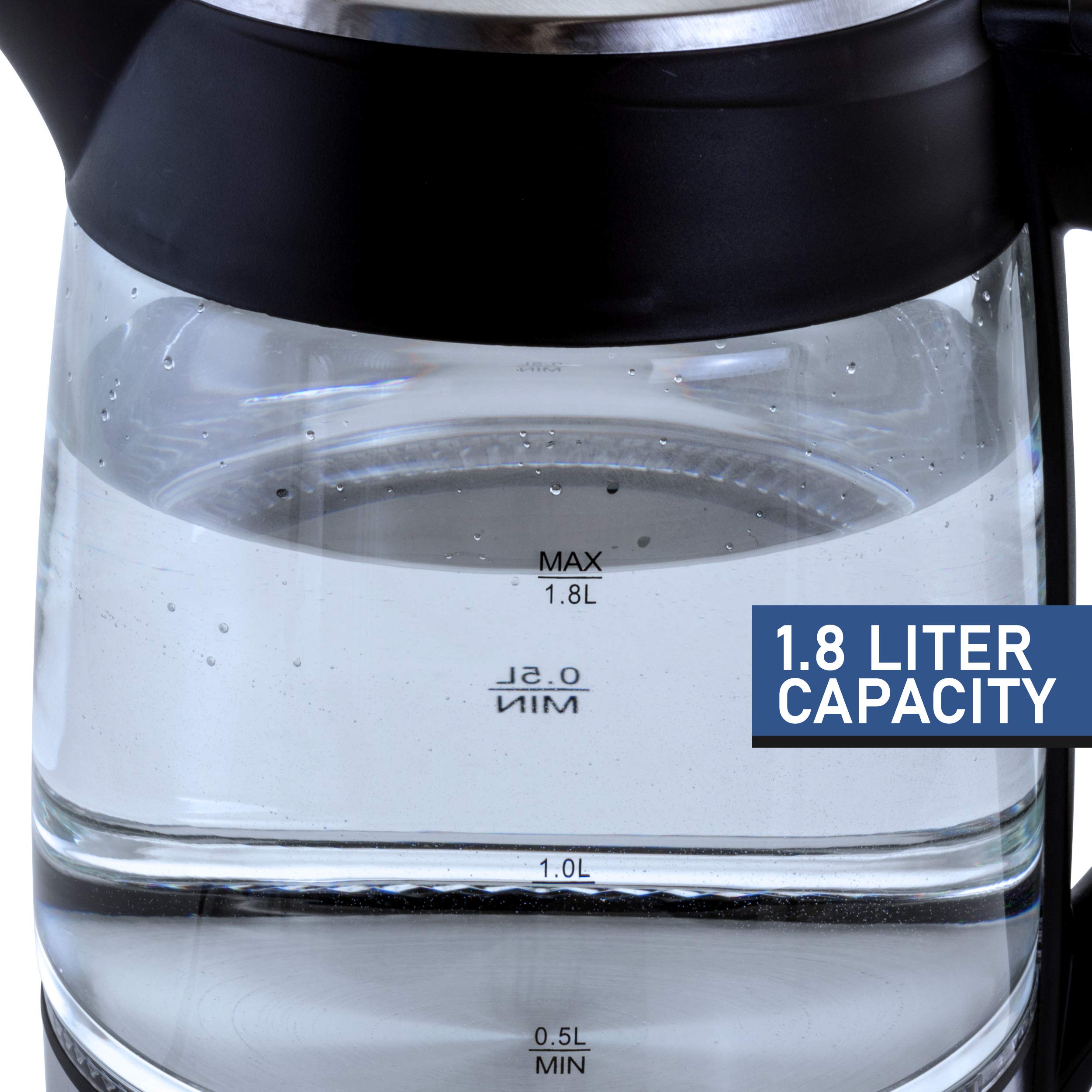 Megachef 1.8Lt Stainless Steel Body And Glass Electric Tea Kettle