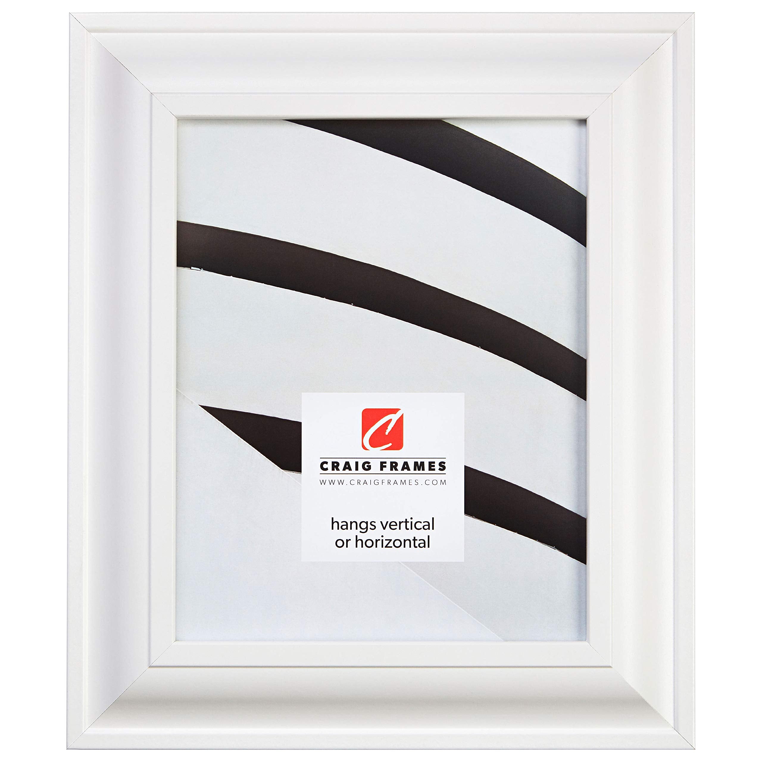 Craig Frames Upscale, 8.5x11 Picture Frame, White Satin Mica