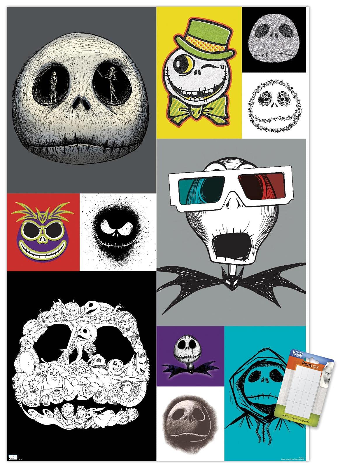 Trends International Disney Tim Burton'S The Nightmare Before Christmas - Jack Grid Wall Poster, 14.72'' X 22.37'', Premium Post