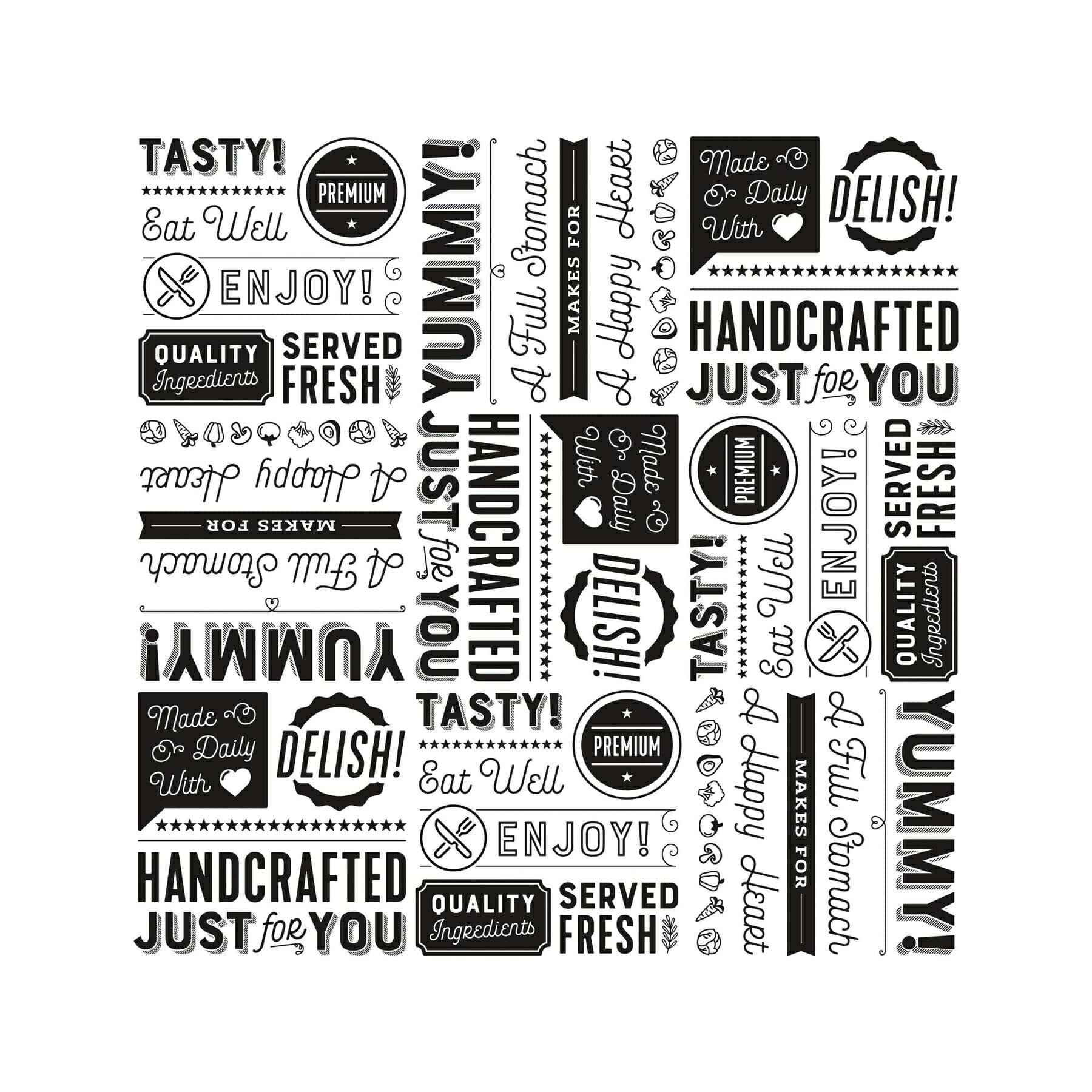 G.E.T. P-GT-1212-W 12 x 12 White Food Word Text Grease-Resistant Food-Safe Wrap Paper, Deli Wrap, Clipper Mill (1000 Pieces)