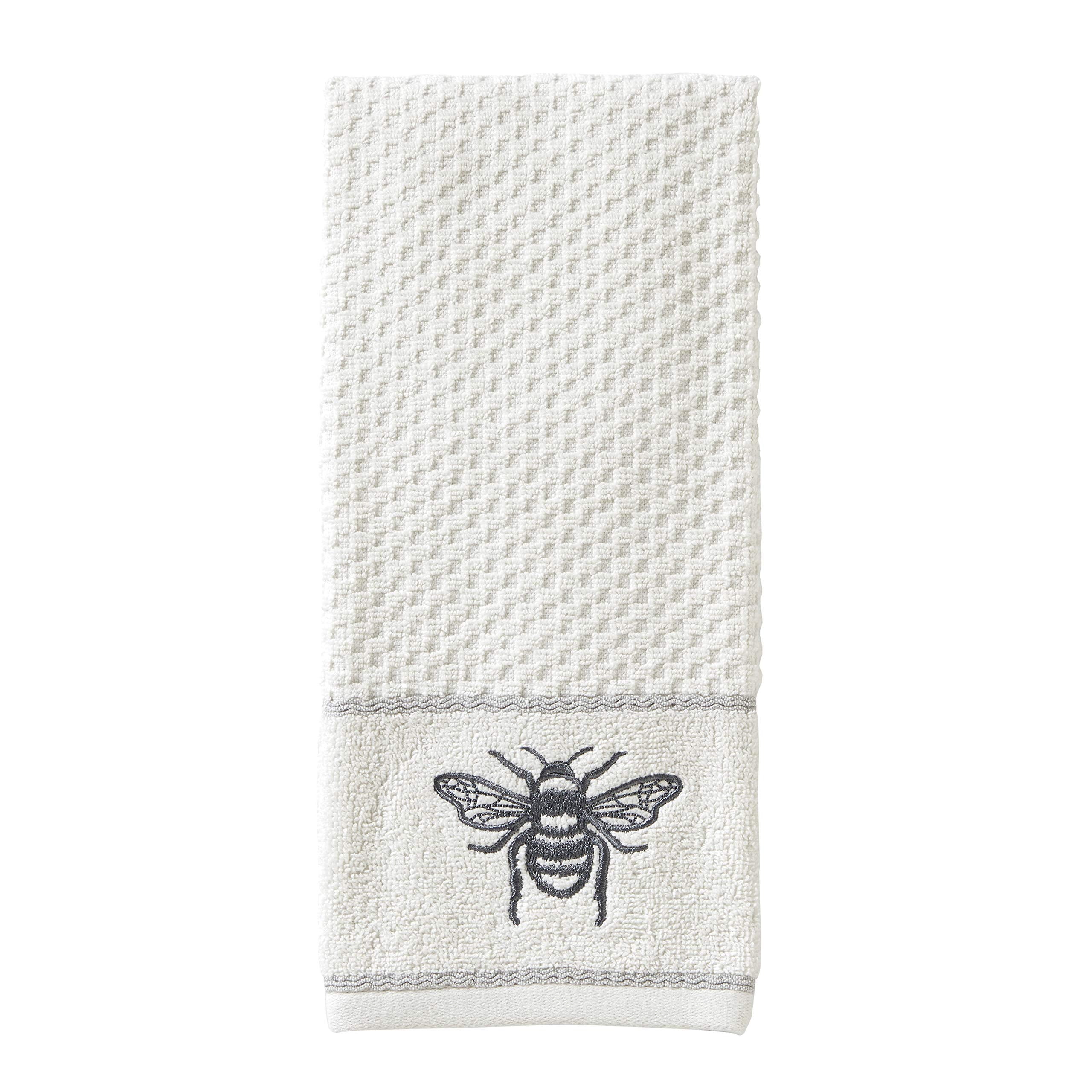 Skl Home Farmhouse Bee Hand Towel Set, White 16X25