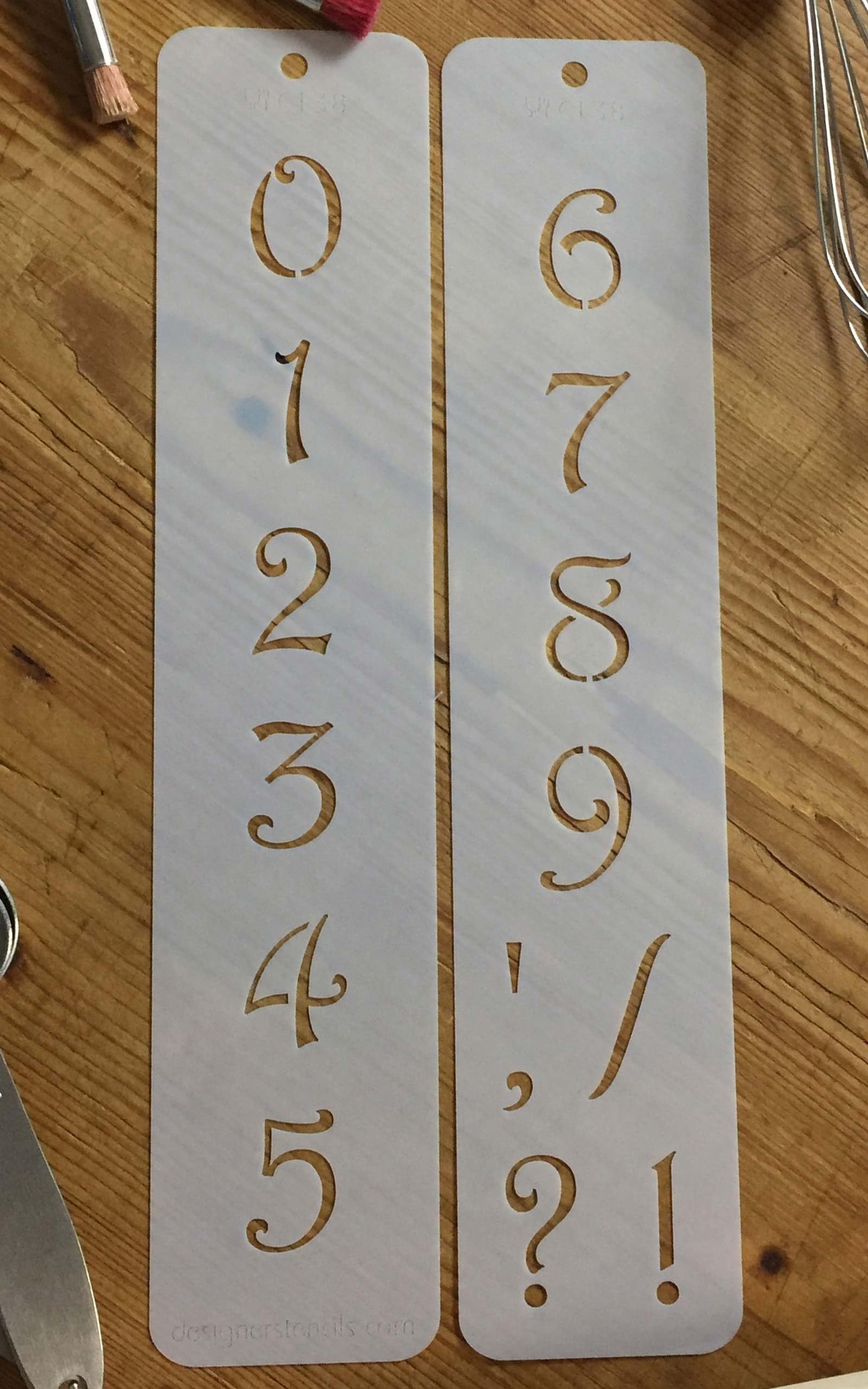 Designer Stencils 1.25 Inch Contemporary Numbers Cake Stencils, Beige/Semi-Transparent