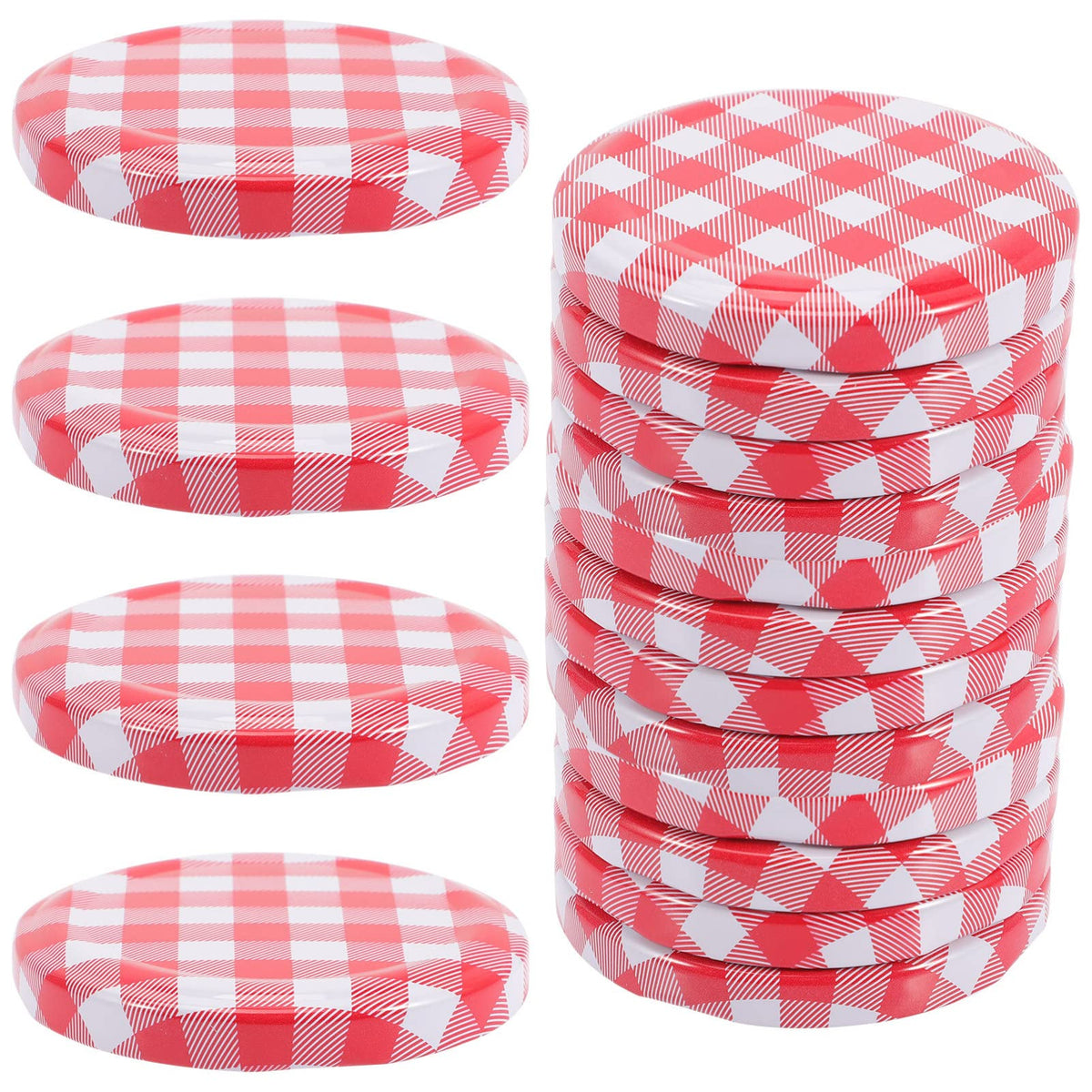 Kichvoe 40Pcs Jar Accessory Beverages Tins Jam Drinks Red Decor Jar Lids Regular Mouth Containers Couvercle Canning Rings Glass