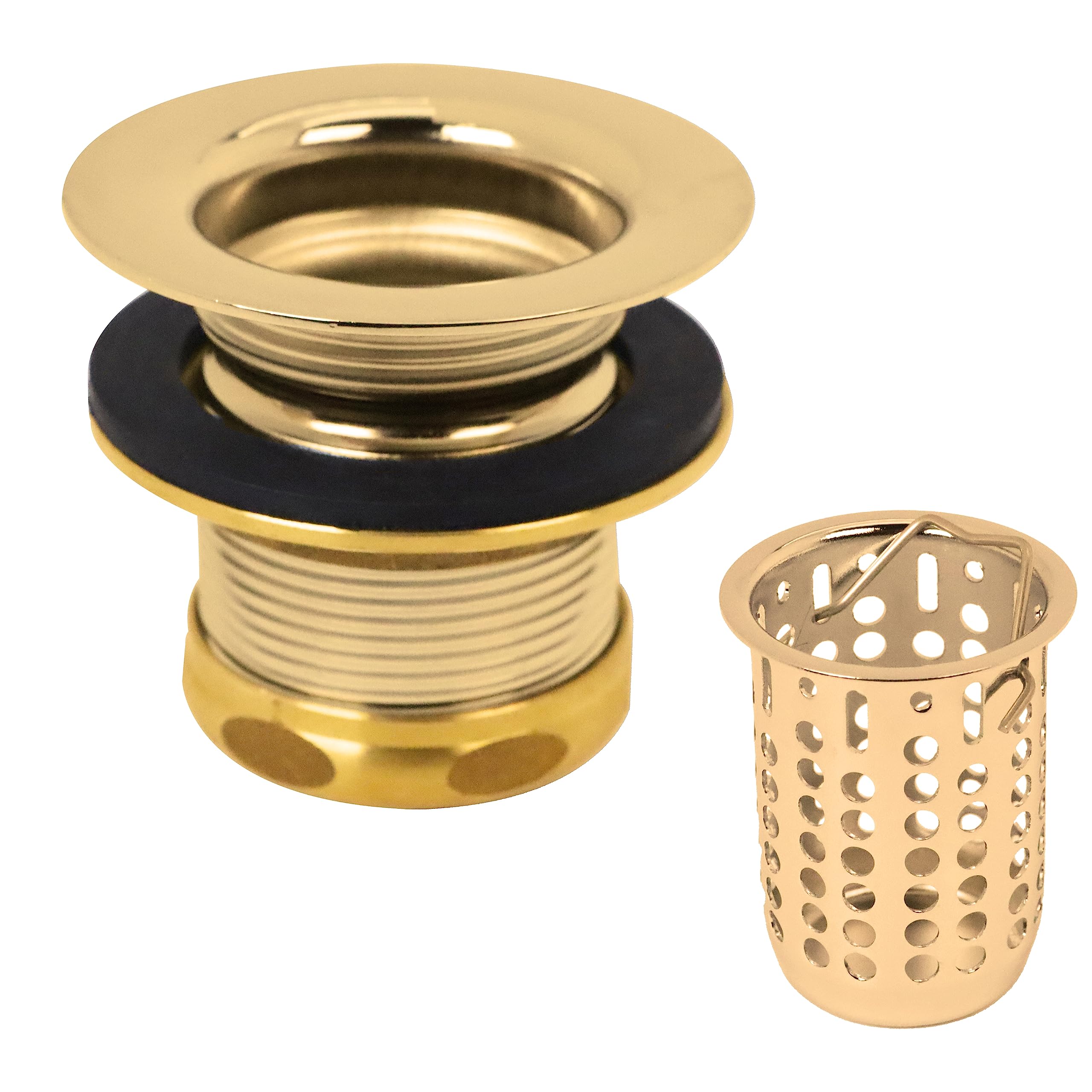Westbrass A218-01 Junior Bar and Laundry Sink Drain Assembly with Removable Strainer Basket, Polished Brass