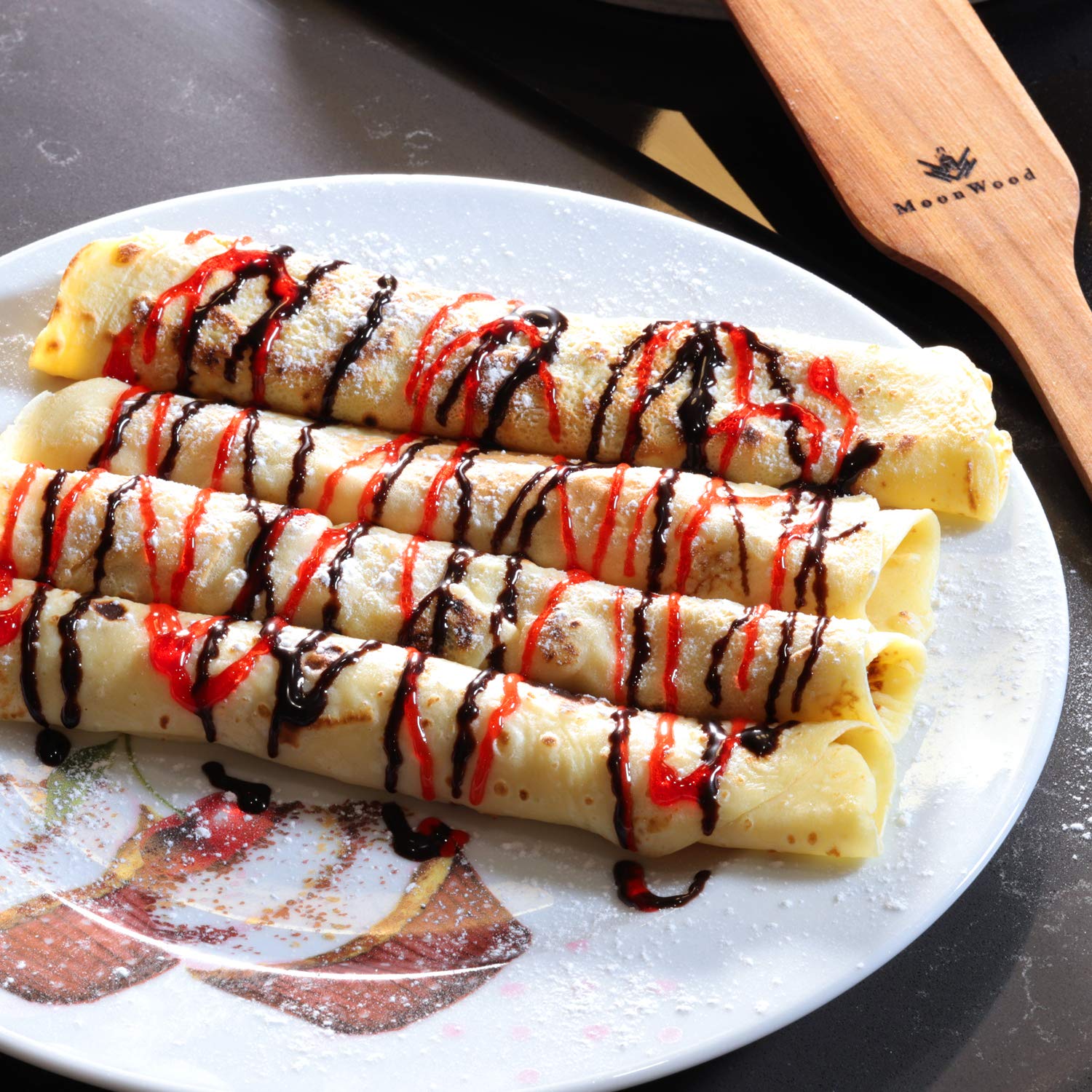 Crepe Spreader Stick And Spatula Kit - 2 Piece Set (7    Spreader And 12    Spatula) Convenient Size To Fit Large Crepe Pan Make