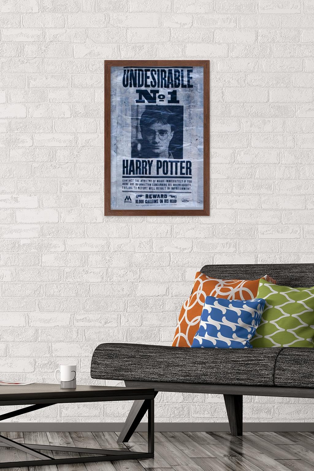 Trends International The Wizarding World: Harry Potter - Undesirable Wall Poster, 14.725'' X 22.375'', Mahogany Framed Version