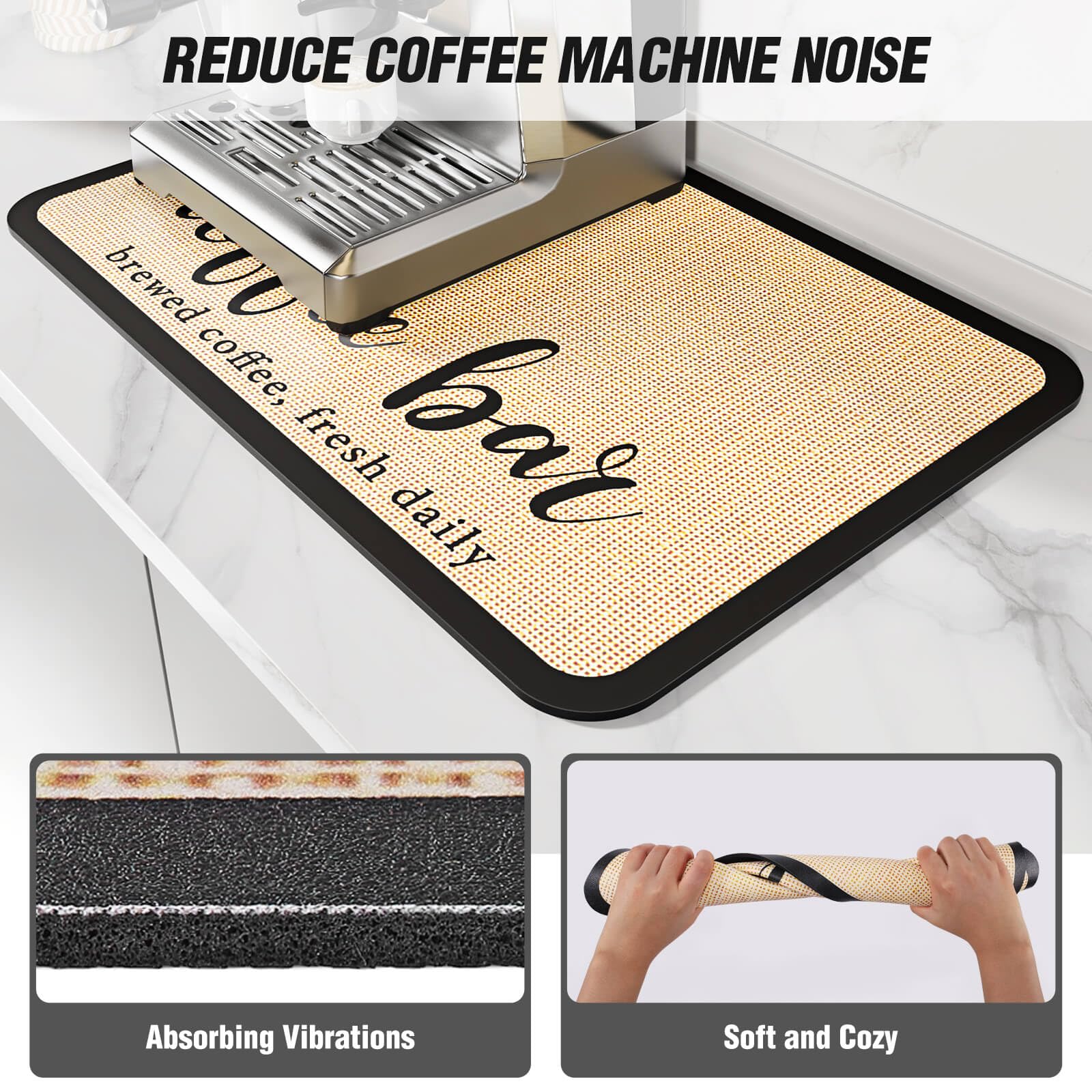 Dk177 Coffee Mat Coffee Bar Mat Hide Stain Absorbent Drying Mat With Waterproof Rubber Backing Fit Under Coffee Maker Coffee Mac