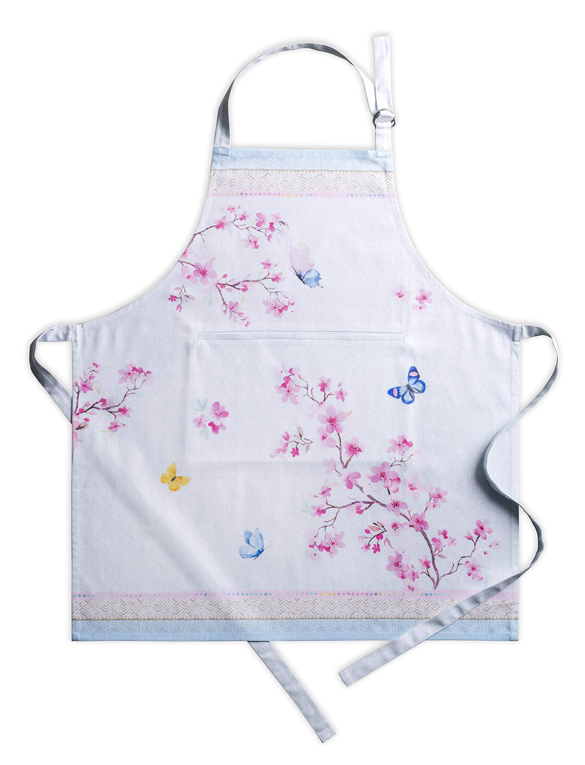 Maison D' Hermine Apron 100% Cotton 1 Piece Adjustable Neck Strap Clothapron With Center Pocket For Gifts, Women, Men, Banquet,