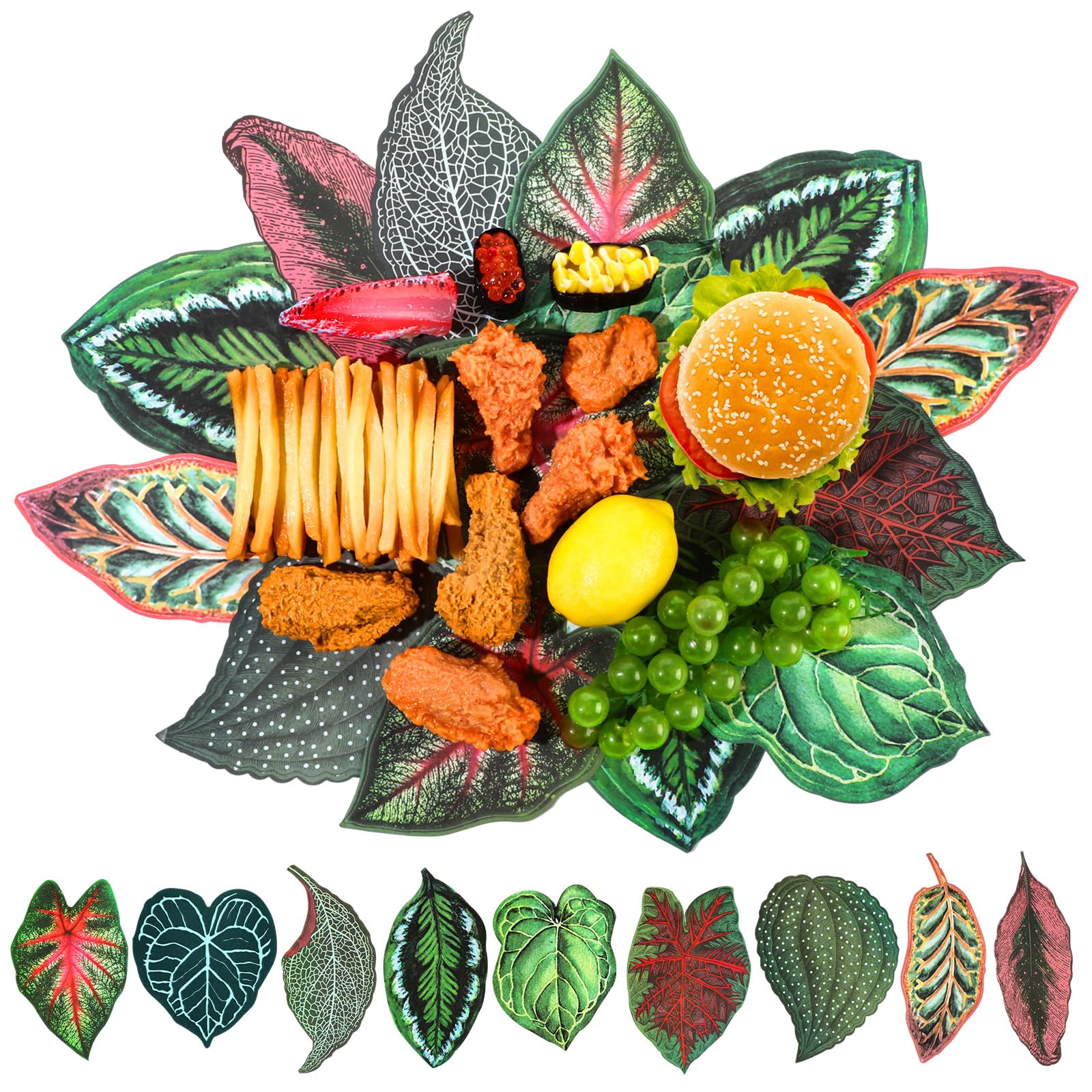 Gersoniel 180 Pcs Parchment Paper Leaves, 8.66 in Charcuterie Board Tropical Parchment Paper Leaves Cheese Decorative Parchment 