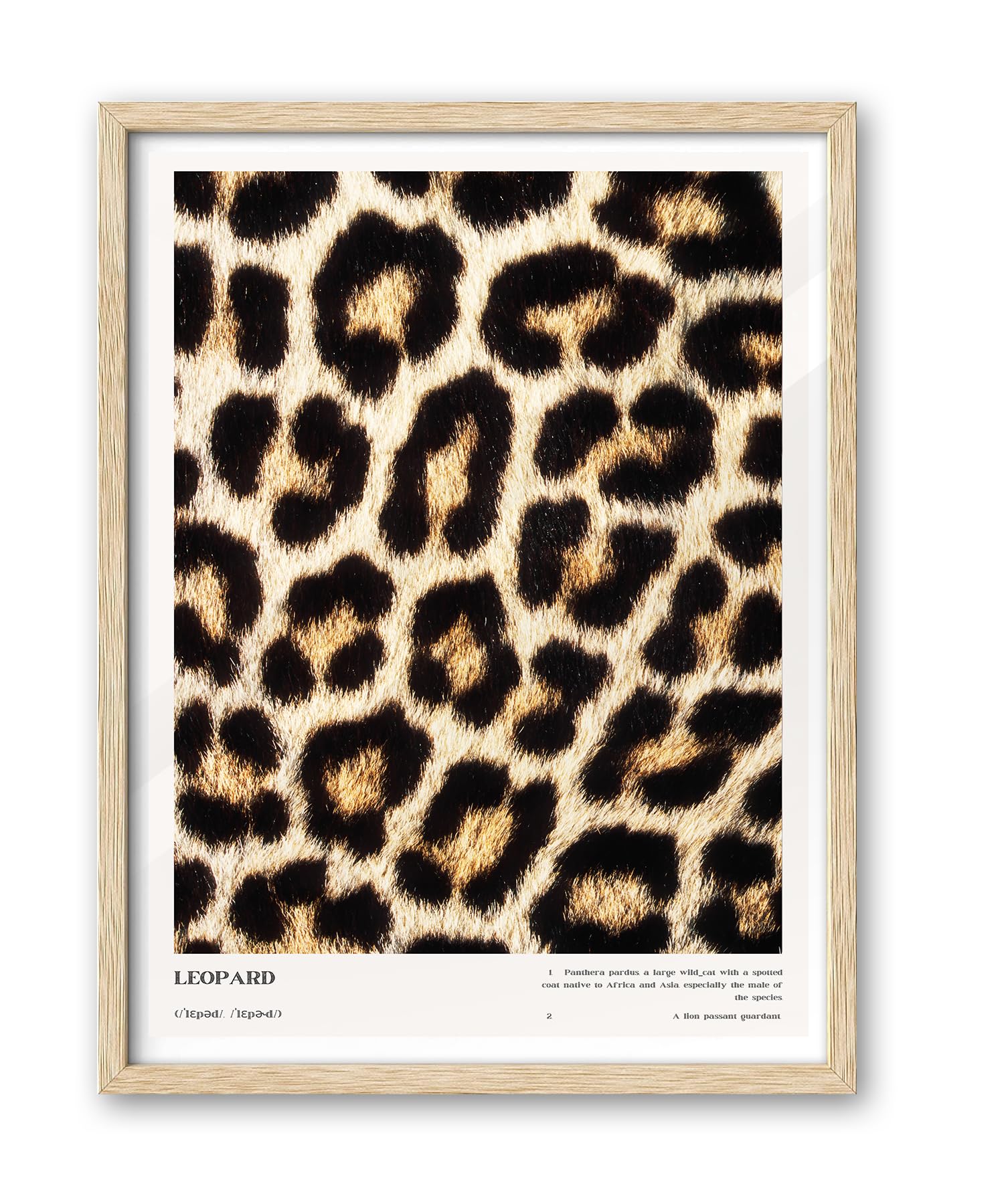 Ihery Natural Oak Wood Leopard Pattern Framed Wall Art, 12X16 In Above Bed Bedroom Canvas Wall Decor, Trendy Black Rosettes Abst