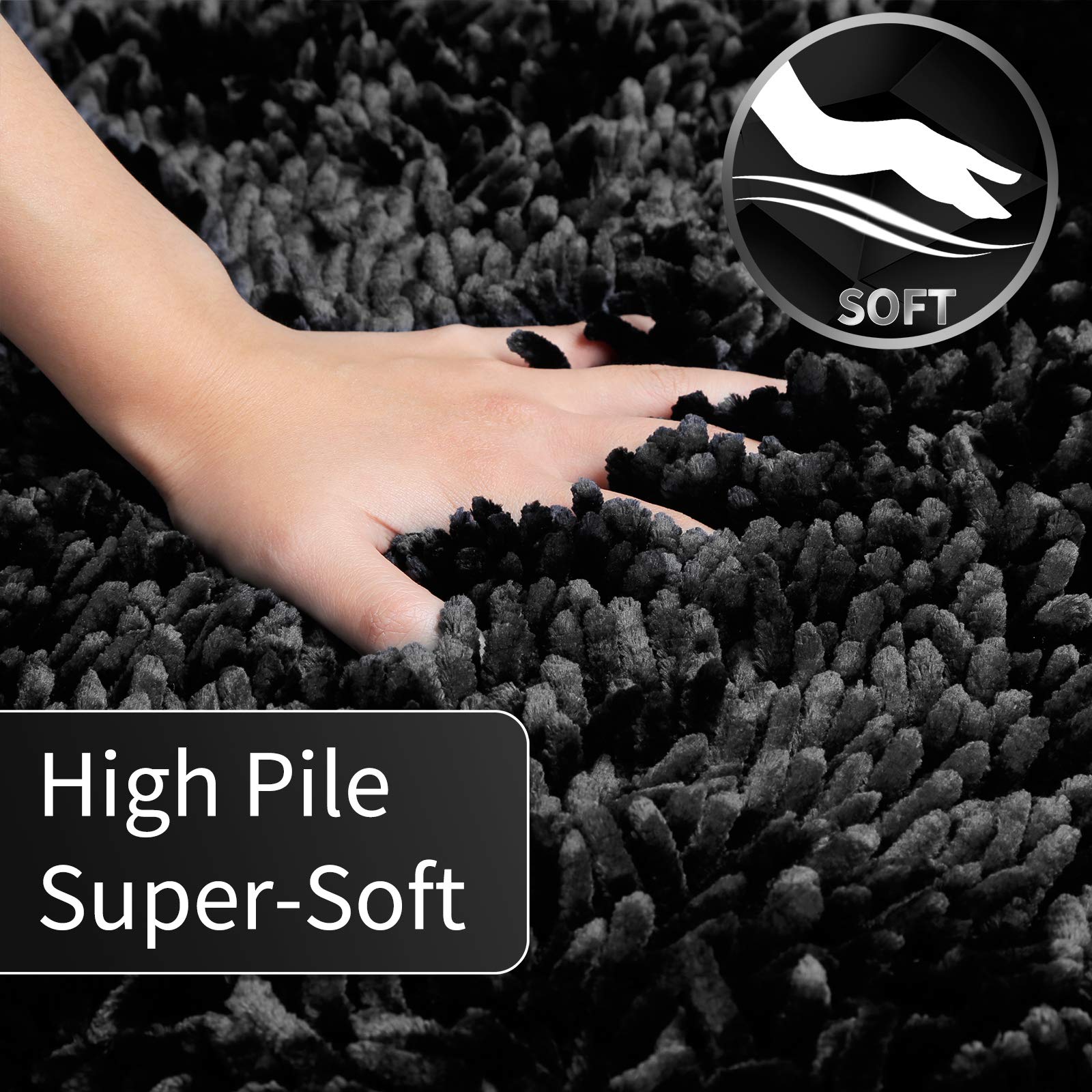 Yimobra Luxury Chenille Bath Rugs, Extra Soft And Absorbent Shaggy Bathroom Mat, Machine Washable, Non-Slip Plush Rugs Carpet Fo