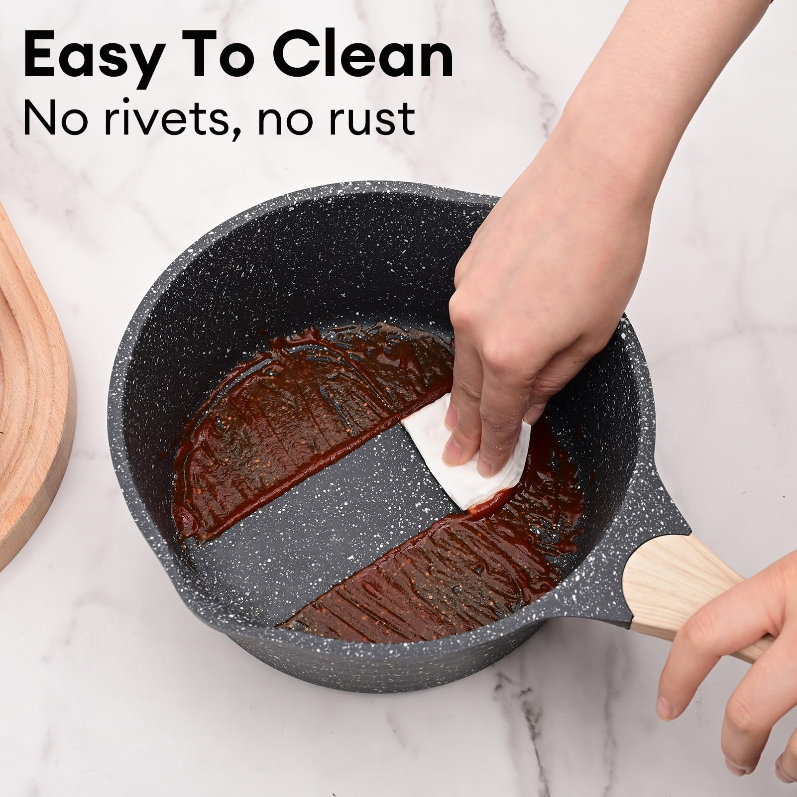 Jeetee 2.5 Quart Sauce Pan With Lid, Non Stick Small Pot With Coating, Masterclass Cookware Sauce Pot For Cooking, Pfoa/Pfos Fre