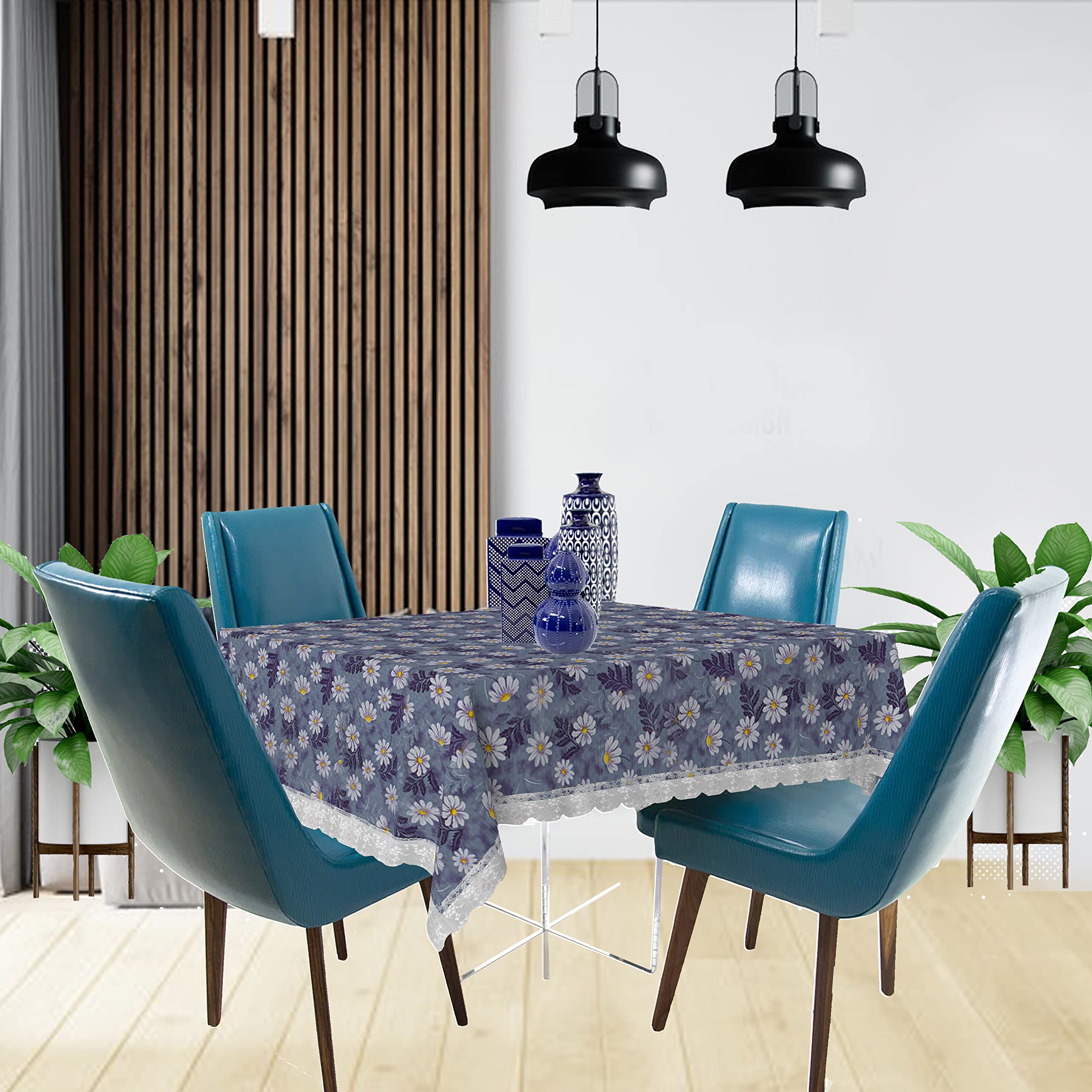 Star Weaves PVC Printed Square Centre Table Cover  Waterproof & Dustproof Table Cover (Size 36x36 inches) KUM10